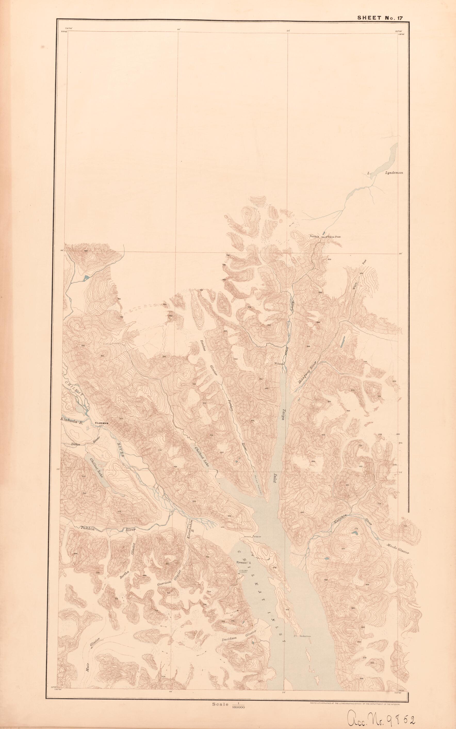 This old map of Sheet 17 from Alaskan Boundary Atlas from 1895 from 1895 was created by International Boundary Commission in 1895