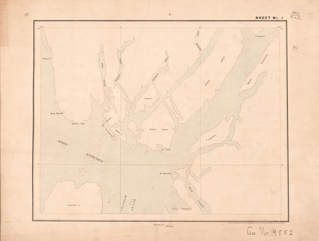 This old map of Sheet 1 from Alaskan Boundary Atlas from 1895 from 1895 was created by International Boundary Commission in 1895