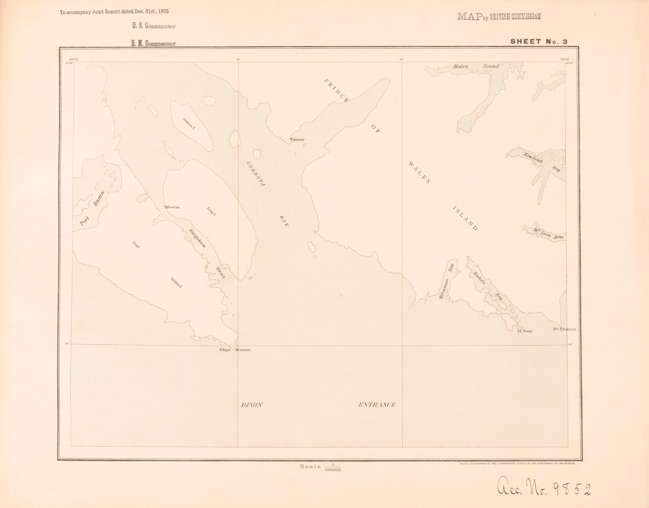 This old map of Sheet 3 from Alaskan Boundary Atlas from 1895 from 1895 was created by International Boundary Commission in 1895