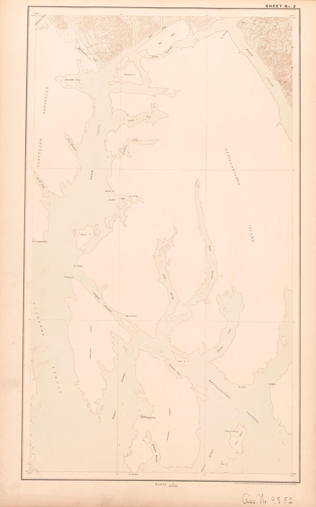 This old map of Sheet 5 from Alaskan Boundary Atlas from 1895 from 1895 was created by International Boundary Commission in 1895