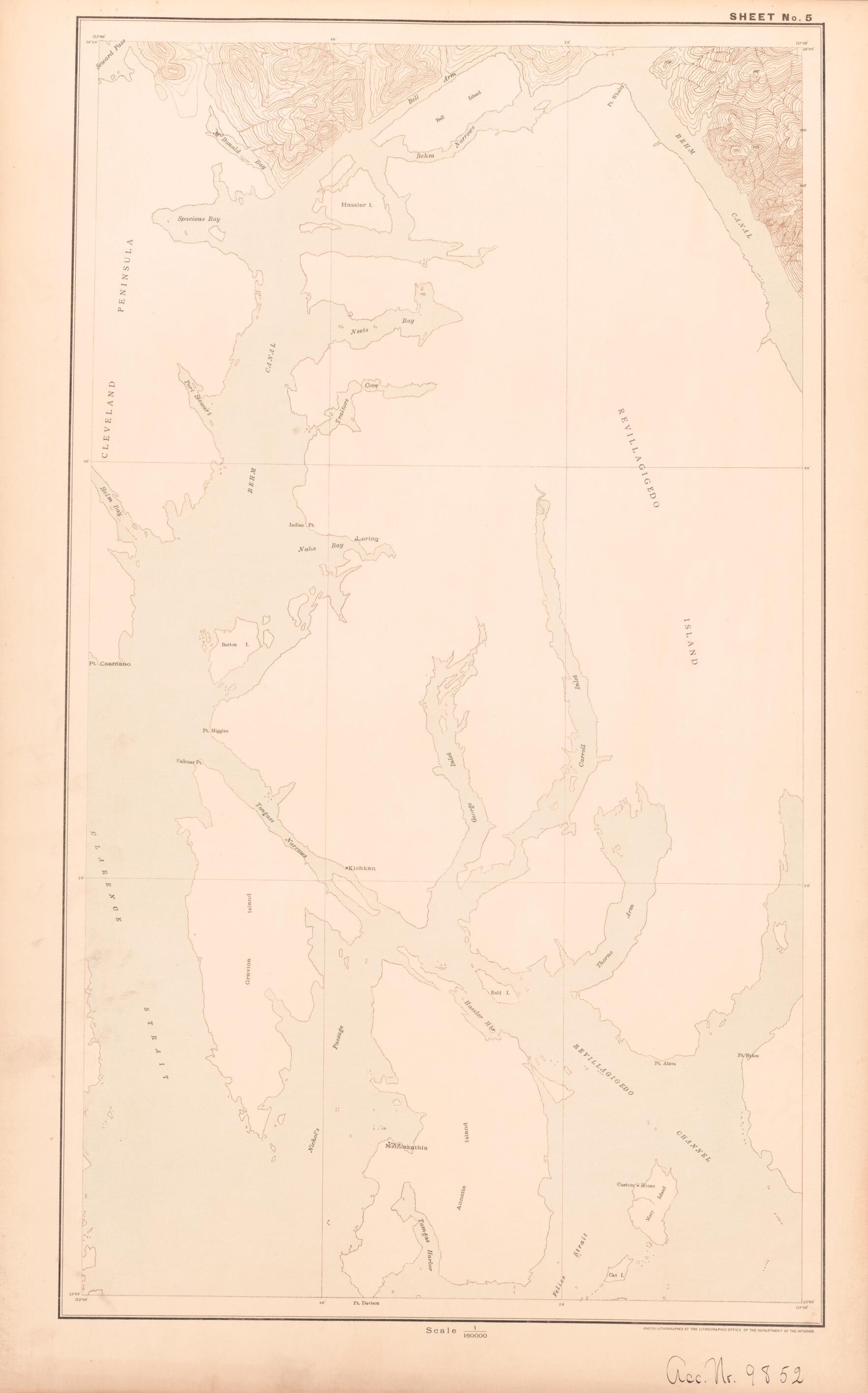 This old map of Sheet 5 from Alaskan Boundary Atlas from 1895 from 1895 was created by International Boundary Commission in 1895