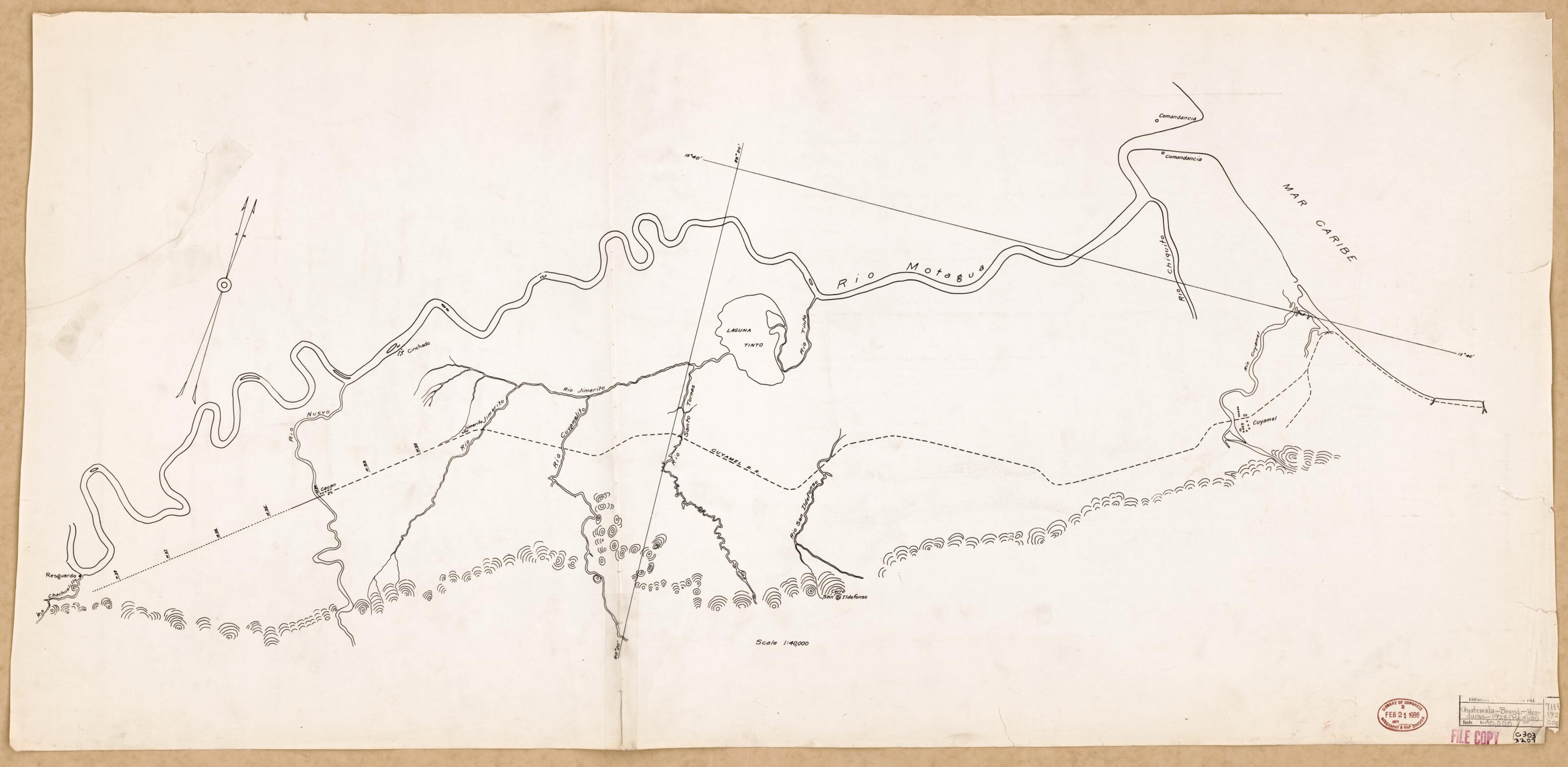 This old map of Sheet 4 - Map of Lower Rio Motagua and Foot Hills to the South, Extending from the Coast to the R. Chachualillo / Compiled from Various Maps, 1928 from Maps of Guatemala-Honduras Boundary. from 1918 was created by in 1918