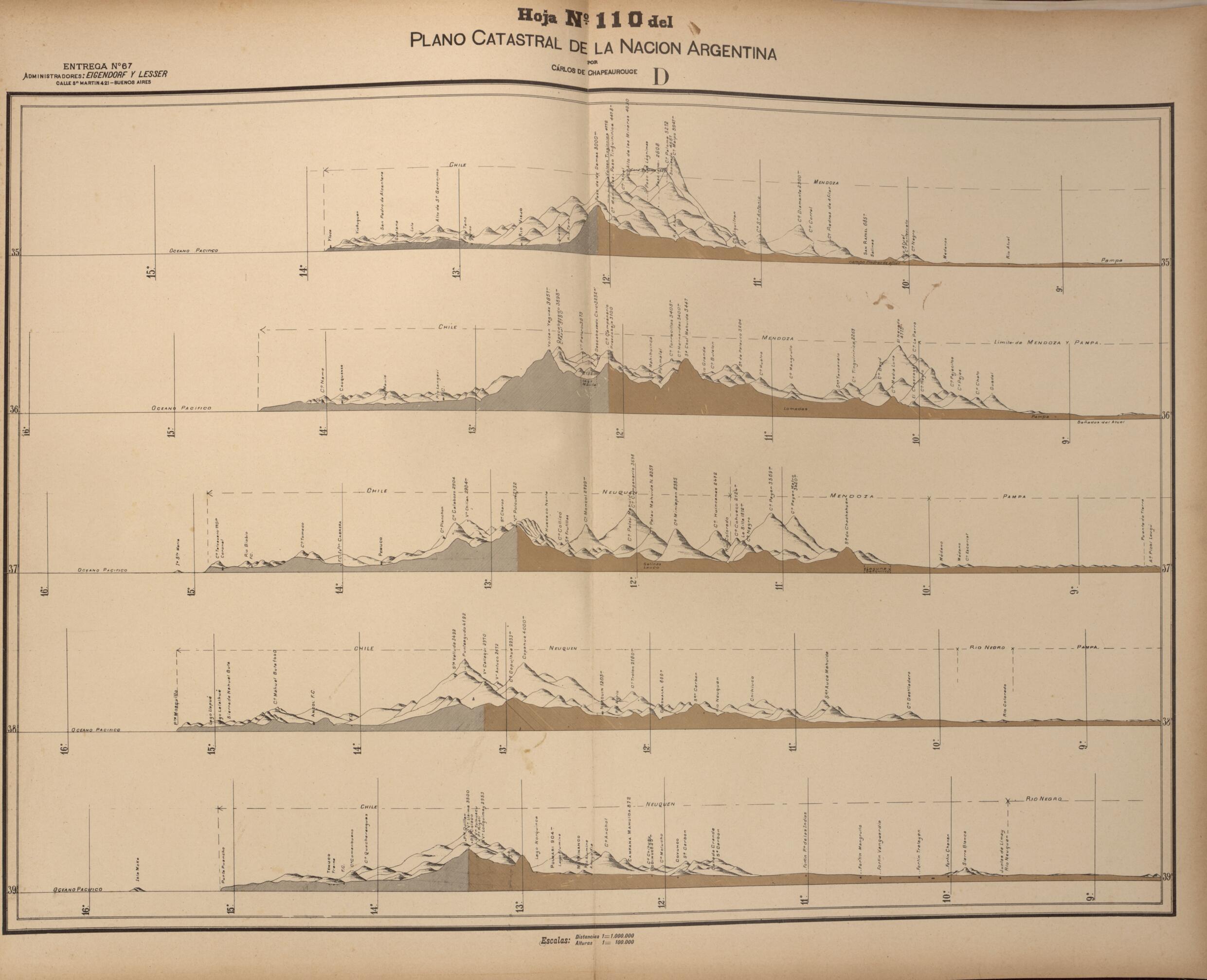 This old map of Plano Catastral De La Nacion Hoja No. 110 from República Argentina from 1905 was created by Carlos De Chapeaurouge in 1905