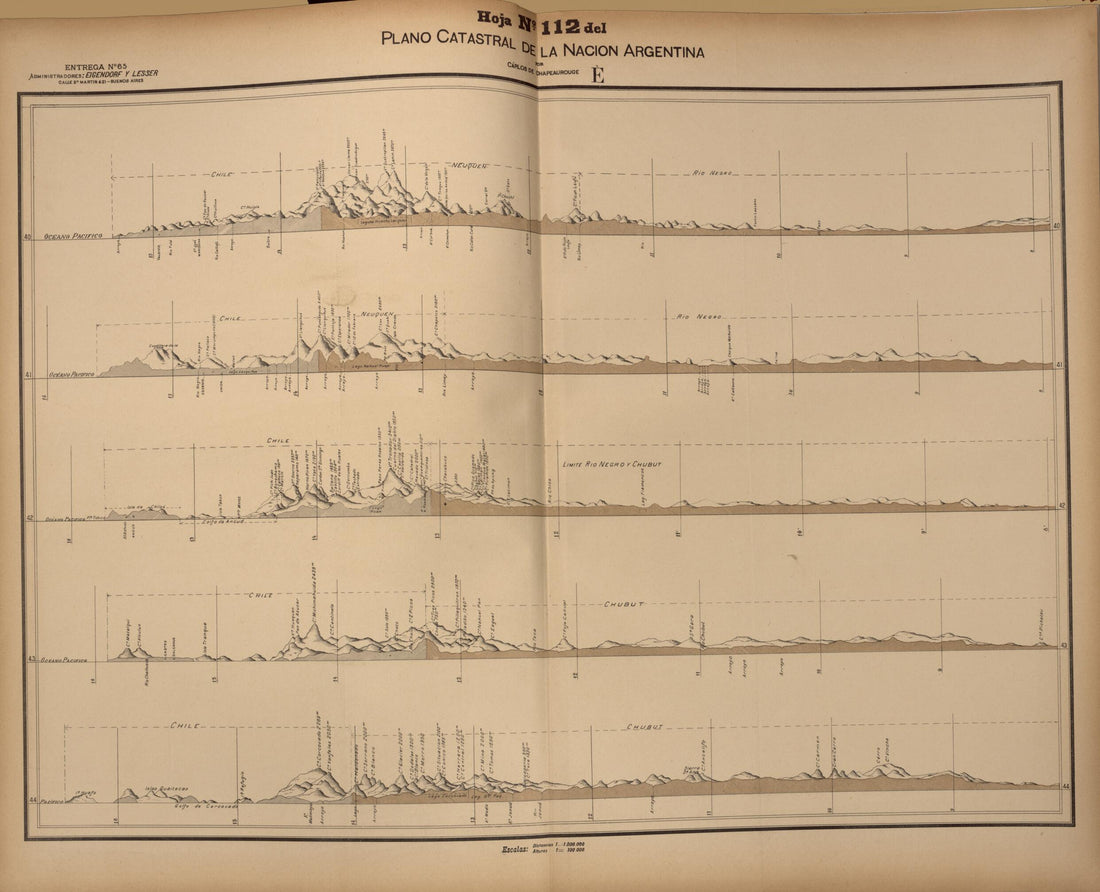 This old map of Plano Catastral De La Nacion Hoja No. 112 from República Argentina from 1905 was created by Carlos De Chapeaurouge in 1905