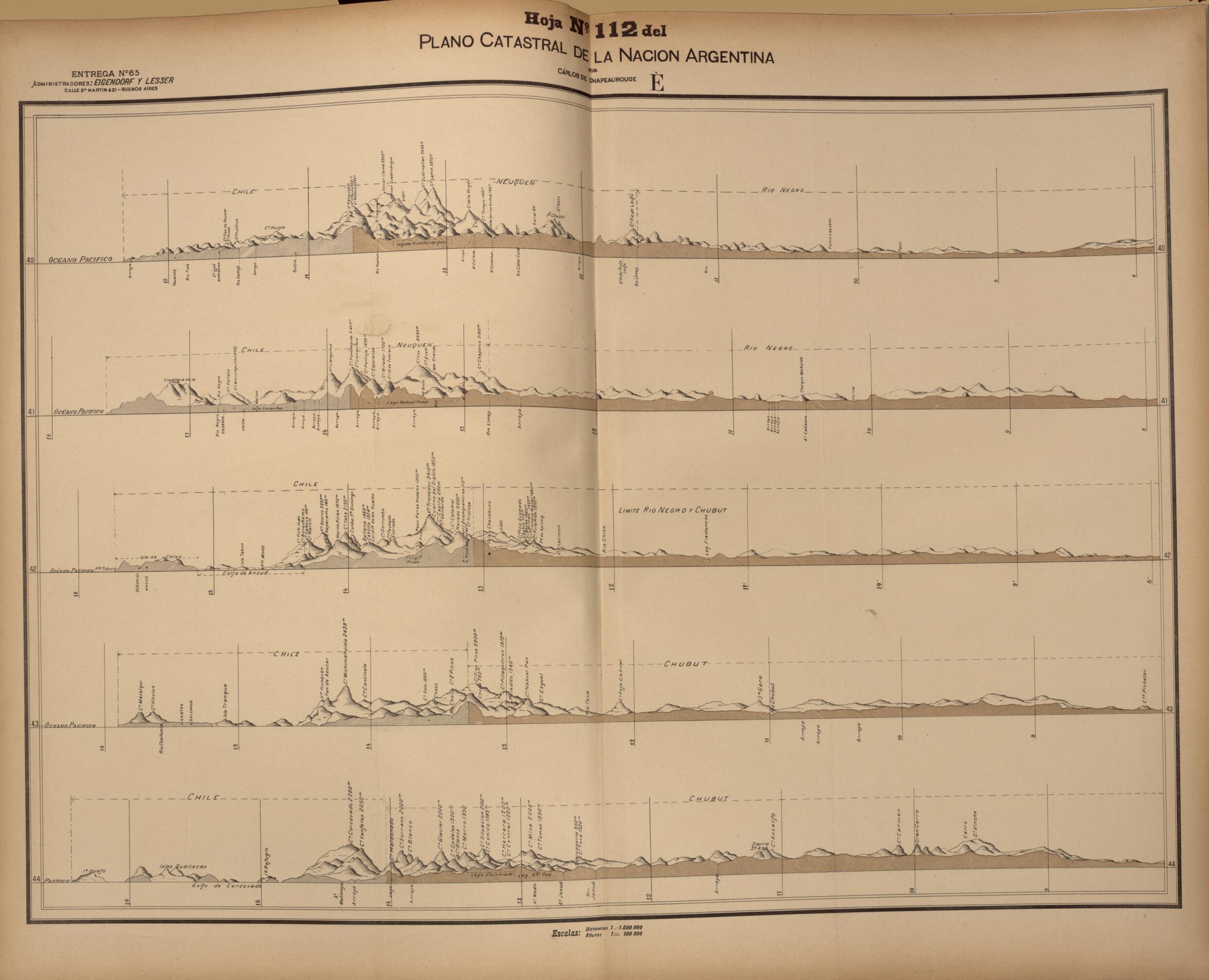 This old map of Plano Catastral De La Nacion Hoja No. 112 from República Argentina from 1905 was created by Carlos De Chapeaurouge in 1905