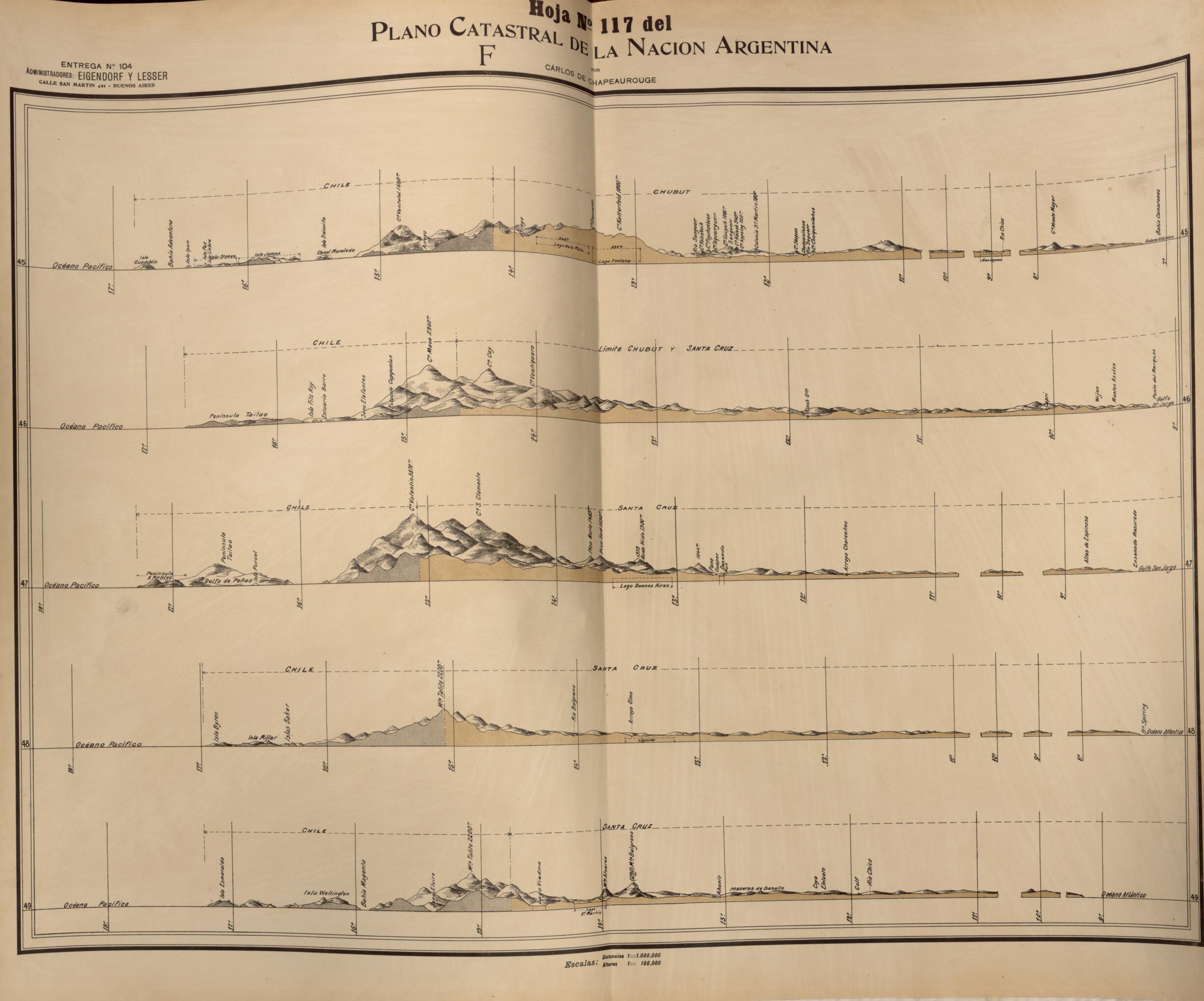 This old map of Plano Catastral De La Nacion Hoja No. 117 from República Argentina from 1905 was created by Carlos De Chapeaurouge in 1905