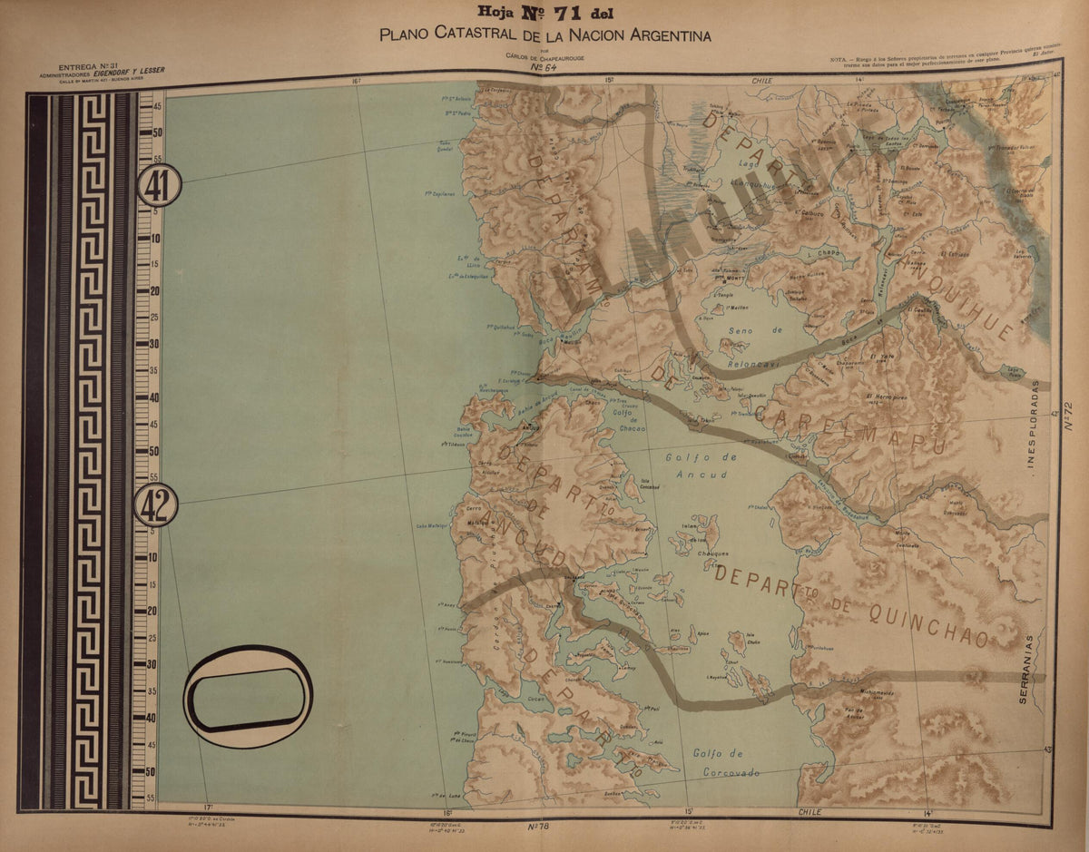 Plano Catastral De La Nacion Hoja No. 71 from República Argentina 1905 by Relic Map Company