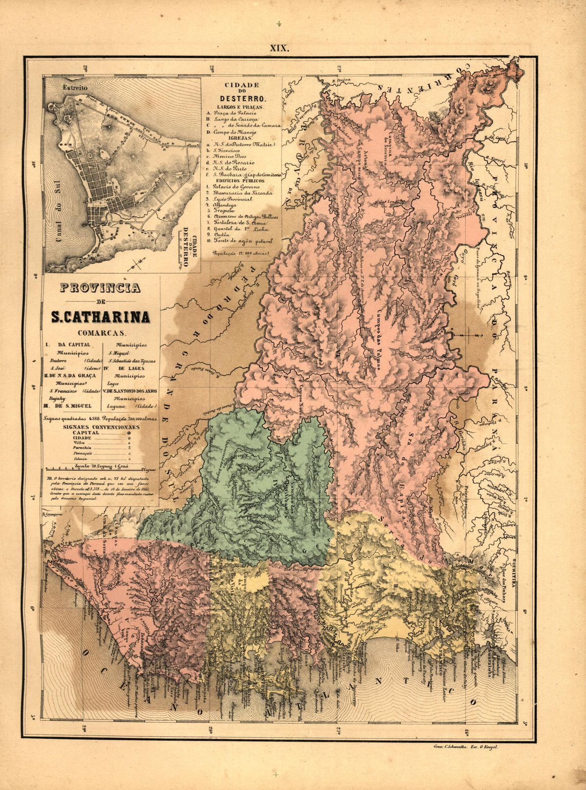 Provincia De S. Catharina from Atlas Do Imperio Do Brazil 1868 by Relic Map Company