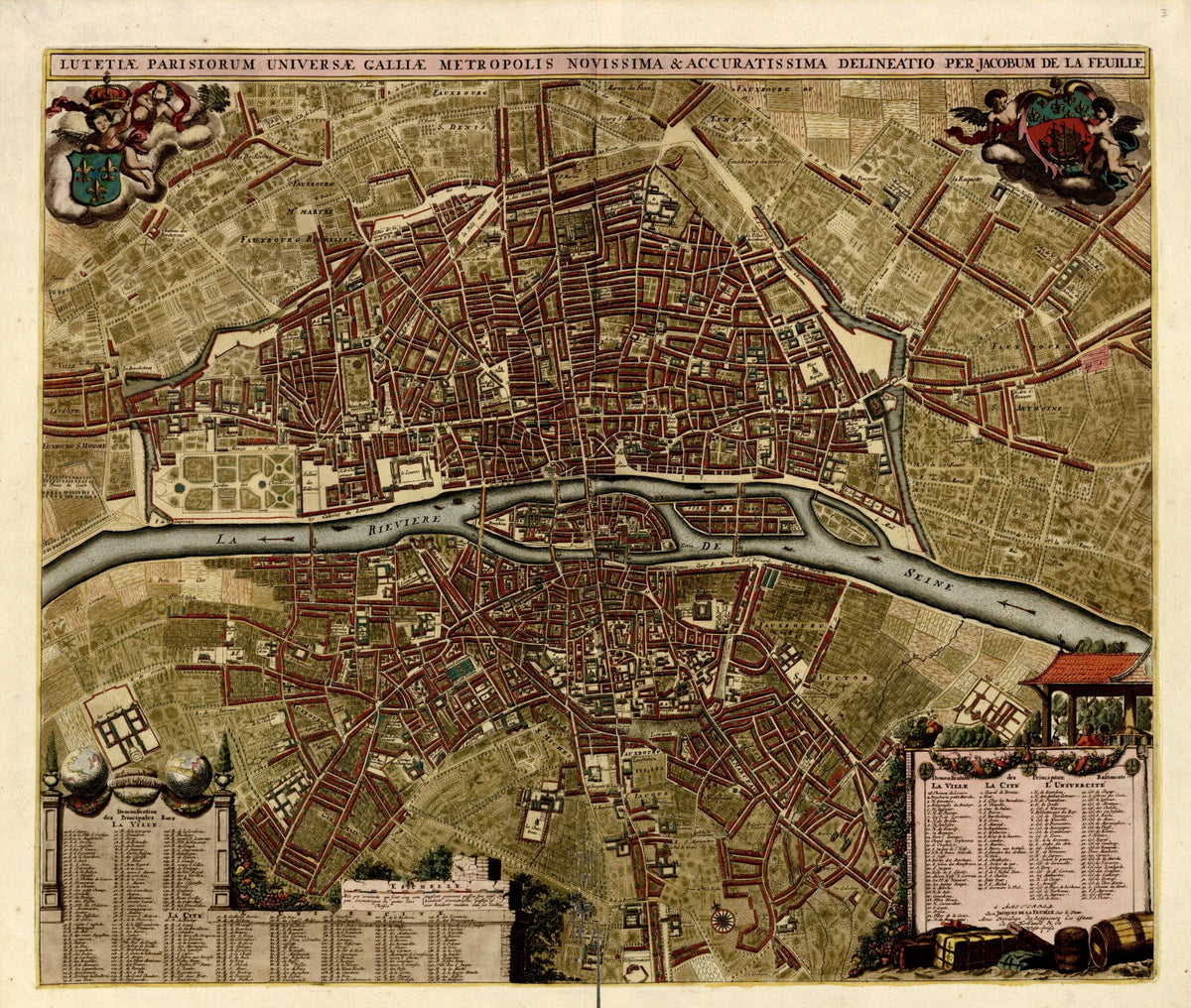 Lutetiae Parisiorum Universae Galliae Metropolis from a Collection of Plans of Fortifications and Battles, 1684-1709 by Relic Map Company