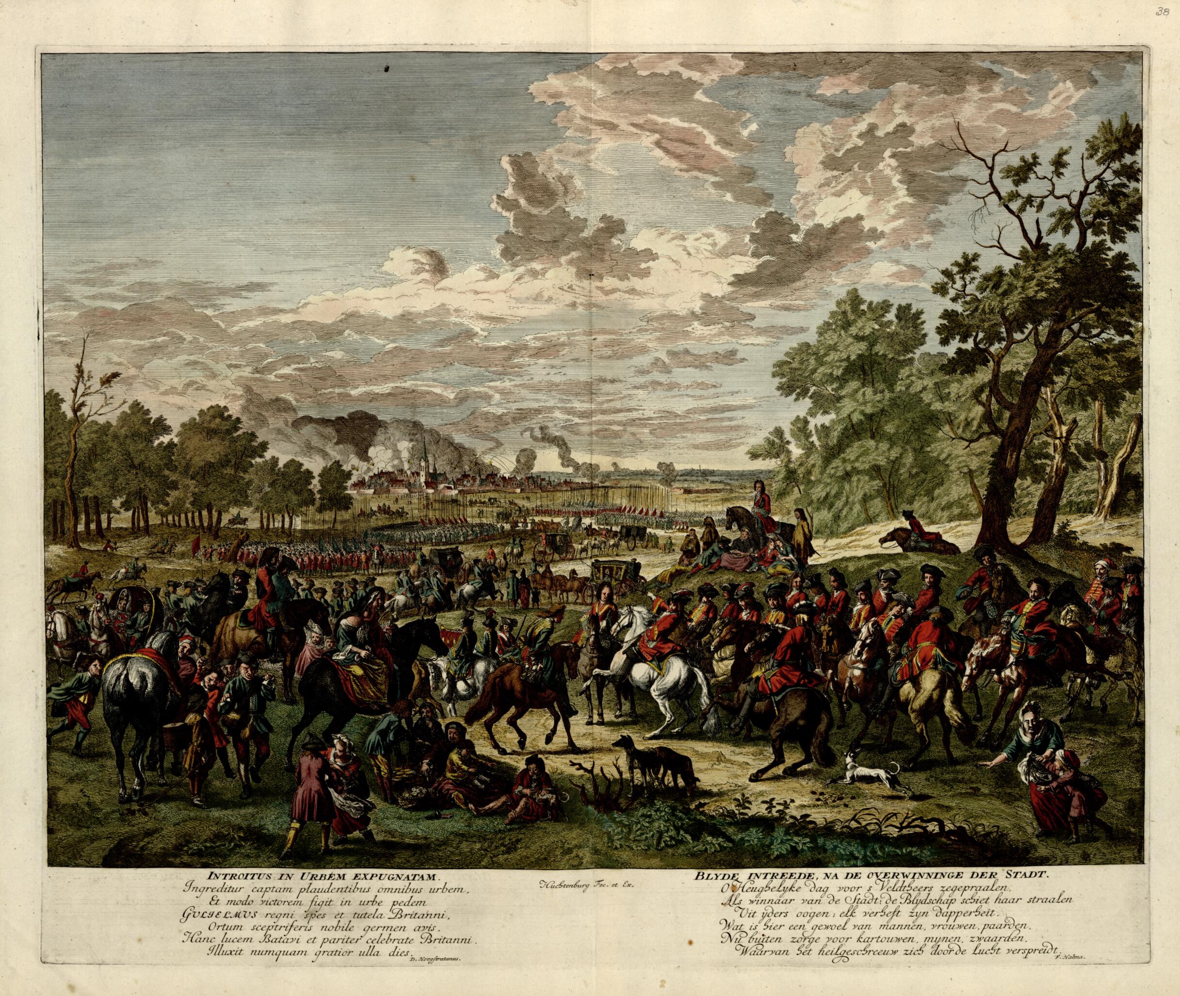 This old map of Introitus In Urbem Expugnatum from a Collection of Plans of Fortifications and Battles, 1684-from 1709 from 1709 was created by Anna Beeck in 1709