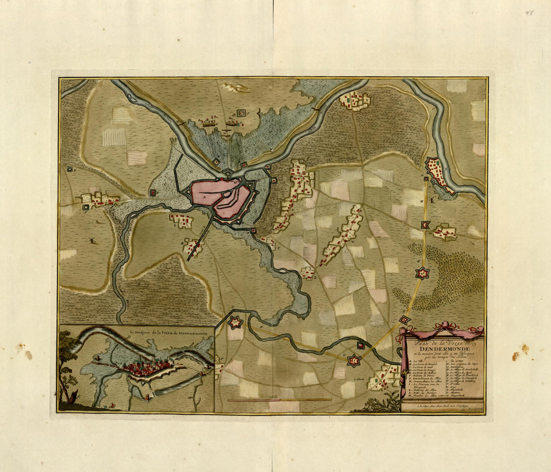 This old map of Plan De La Ville De Dendermonde from a Collection of Plans of Fortifications and Battles, 1684-from 1709 from 1709 was created by Anna Beeck in 1709
