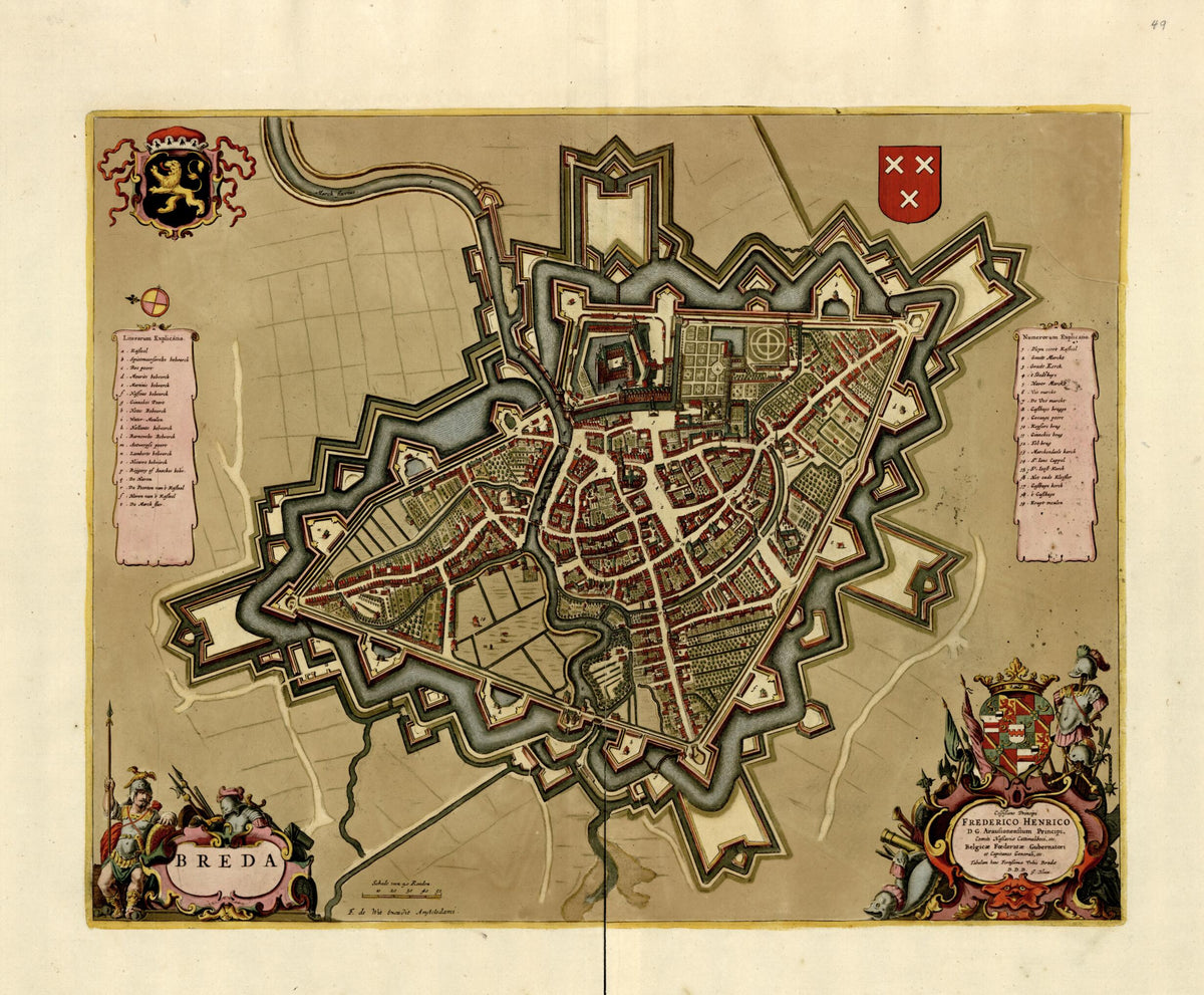 Breda from a Collection of Plans of Fortifications and Battles, 1684-1709 by Relic Map Company
