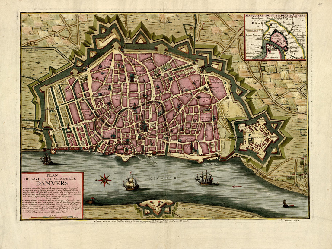 This old map of Plan De La Ville Et Citadelle D&