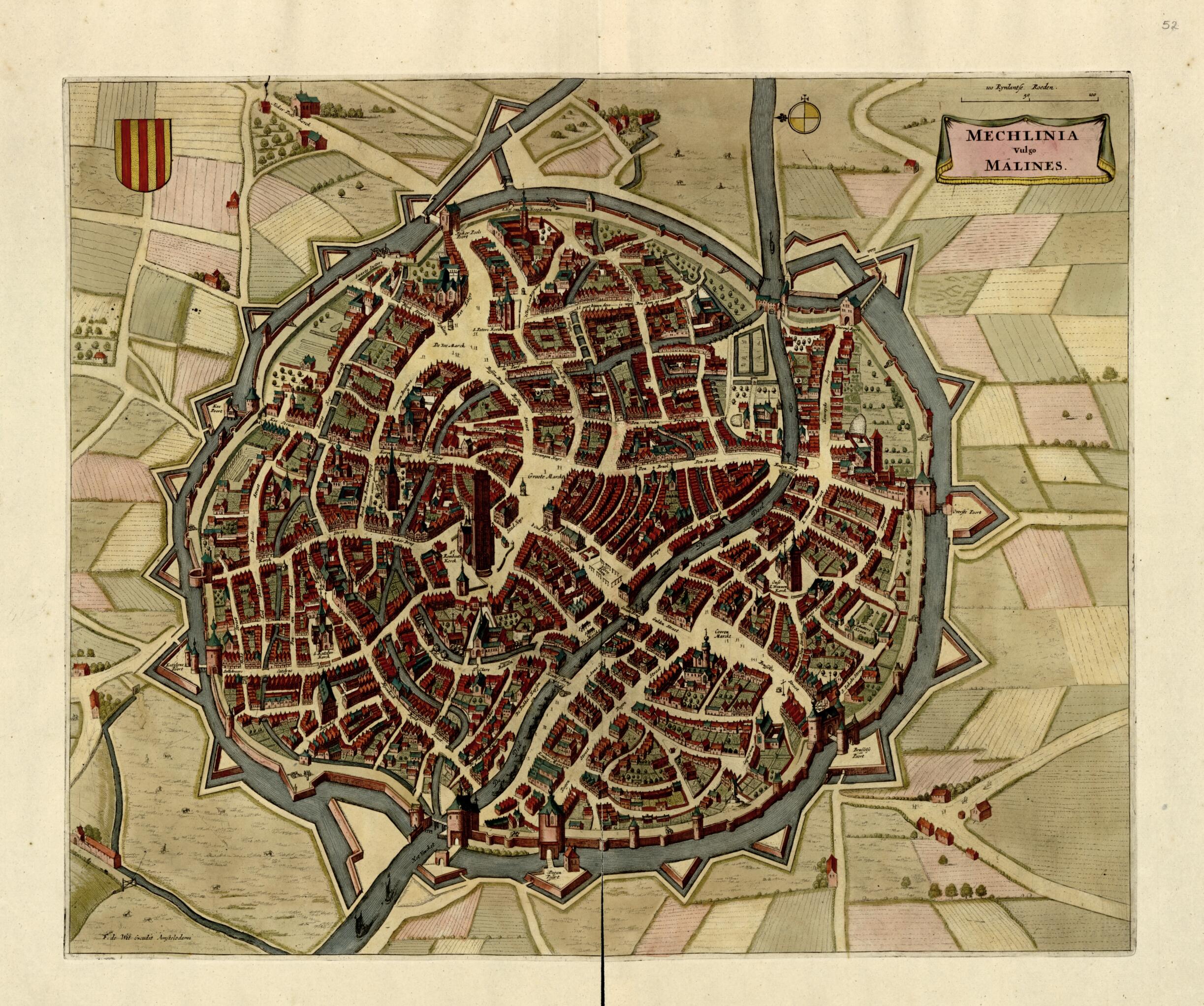 This old map of Mechlinia Vulgo Malines from a Collection of Plans of Fortifications and Battles, 1684-from 1709 from 1709 was created by Anna Beeck in 1709