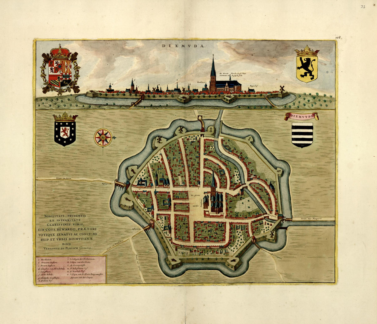 Dixmvda from a Collection of Plans of Fortifications and Battles, 1684-1709 by Relic Map Company