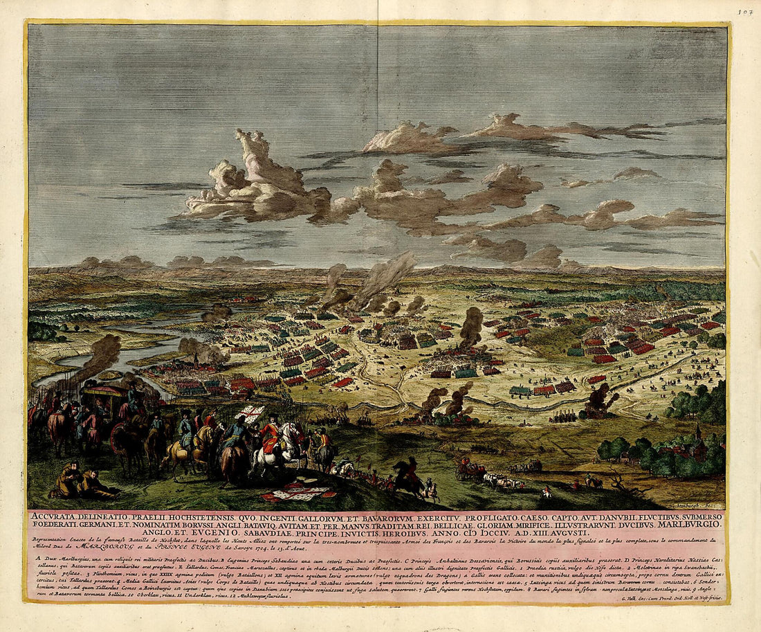 This old map of Accvrata Delineatio Praelii Hochstetensis from a Collection of Plans of Fortifications and Battles, 1684-from 1709 from 1709 was created by Anna Beeck in 1709