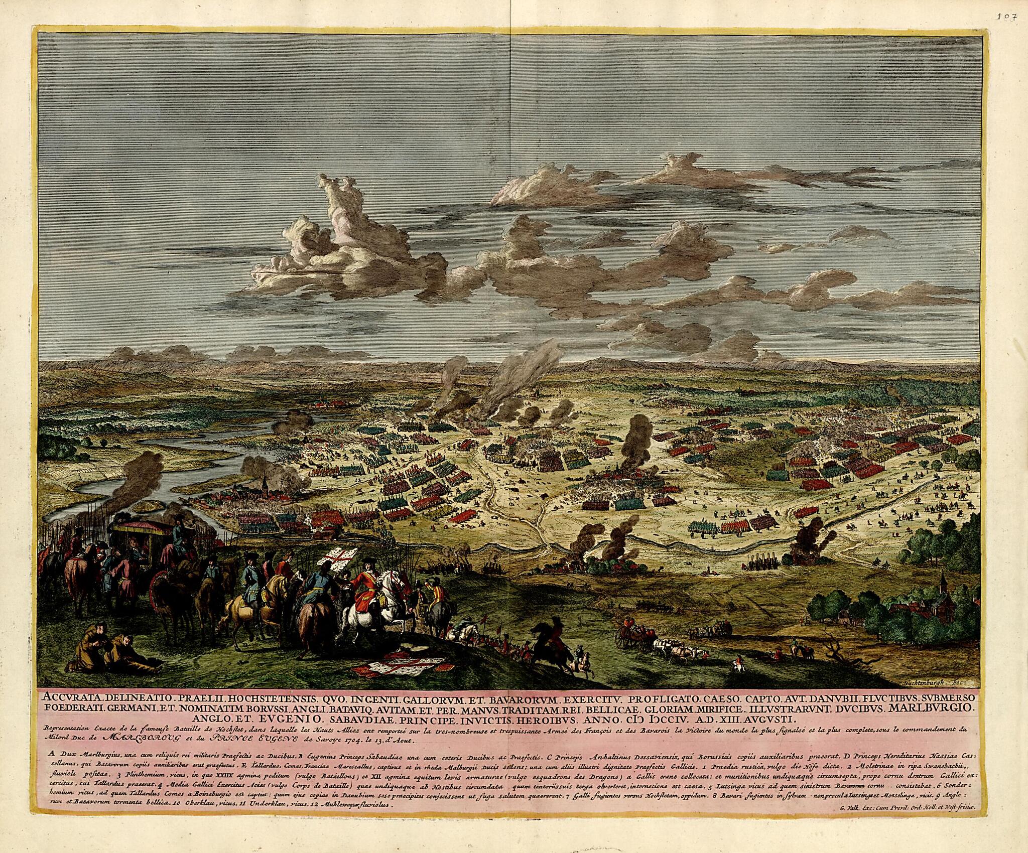 This old map of Accvrata Delineatio Praelii Hochstetensis from a Collection of Plans of Fortifications and Battles, 1684-from 1709 from 1709 was created by Anna Beeck in 1709