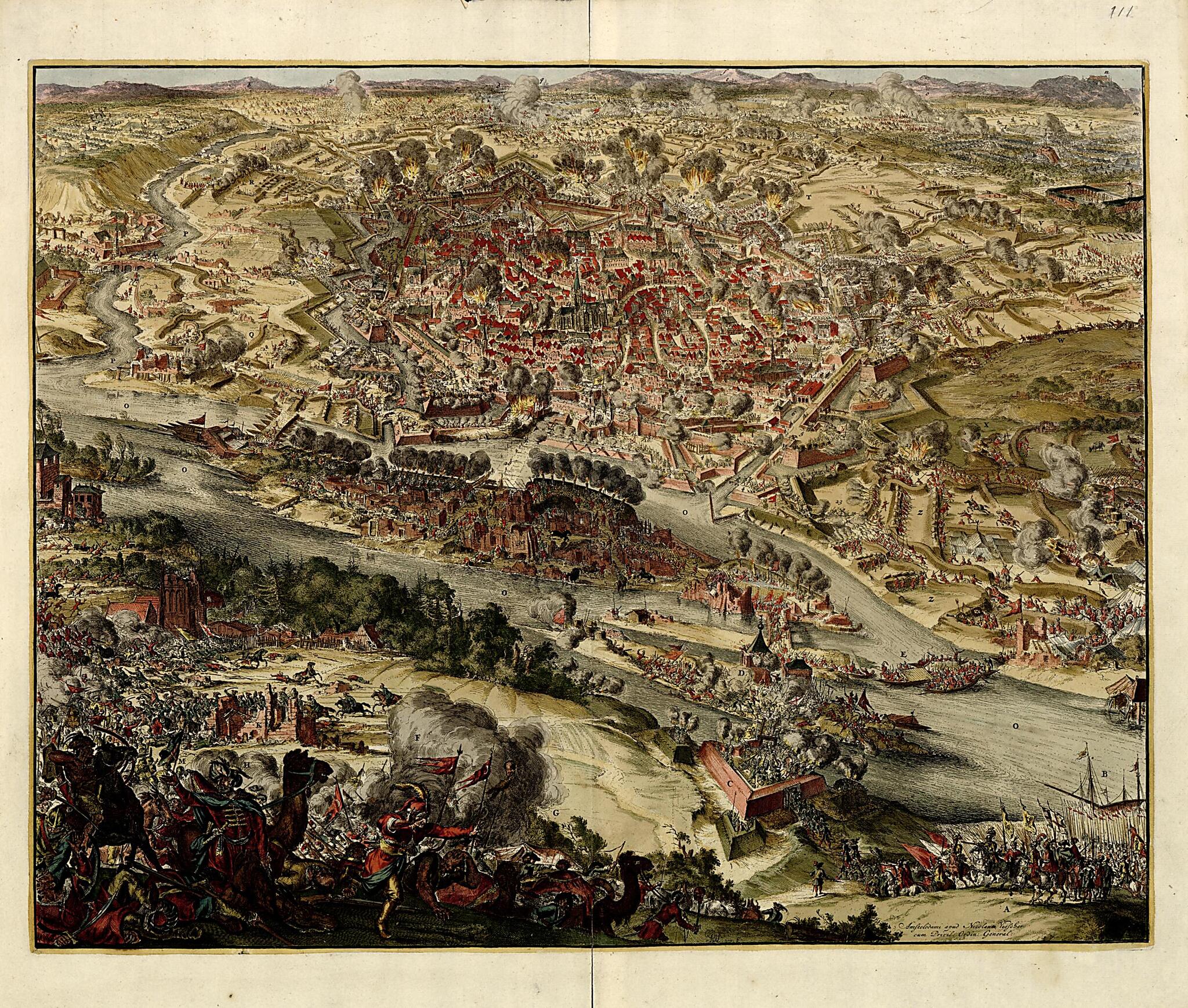 This old map of Siege of Vienna from a Collection of Plans of Fortifications and Battles, 1684-from 1709 from 1709 was created by Anna Beeck in 1709