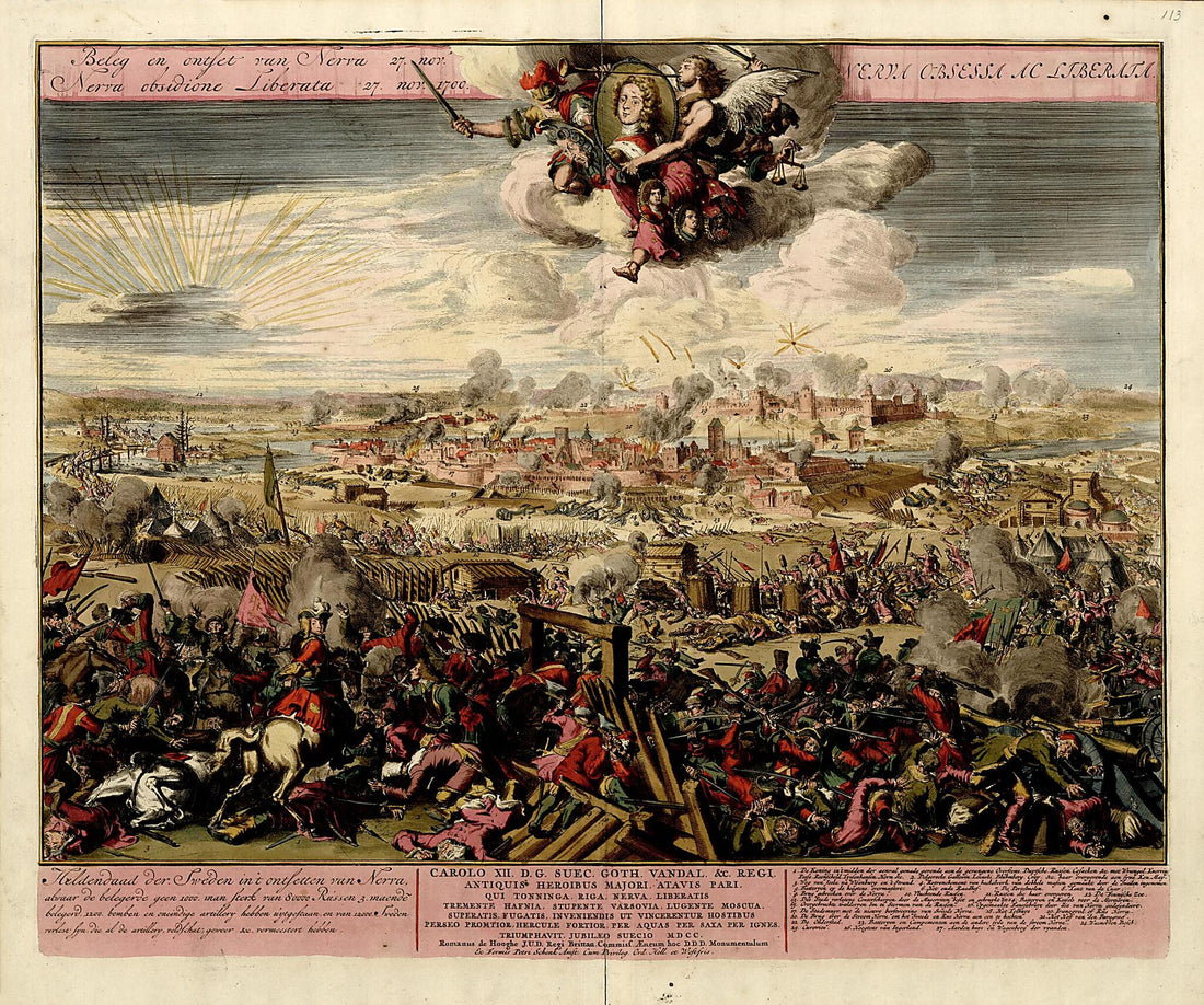 This old map of Beleg En Ontset Van Nerva from a Collection of Plans of Fortifications and Battles, 1684-from 1709 from 1709 was created by Anna Beeck in 1709