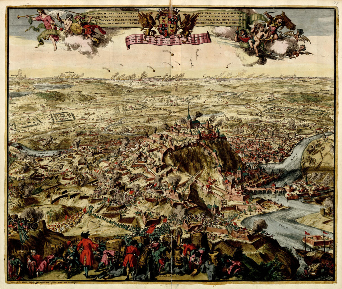 This old map of Namurcum from a Collection of Plans of Fortifications and Battles, 1684-from 1709 from 1709 was created by Anna Beeck in 1709