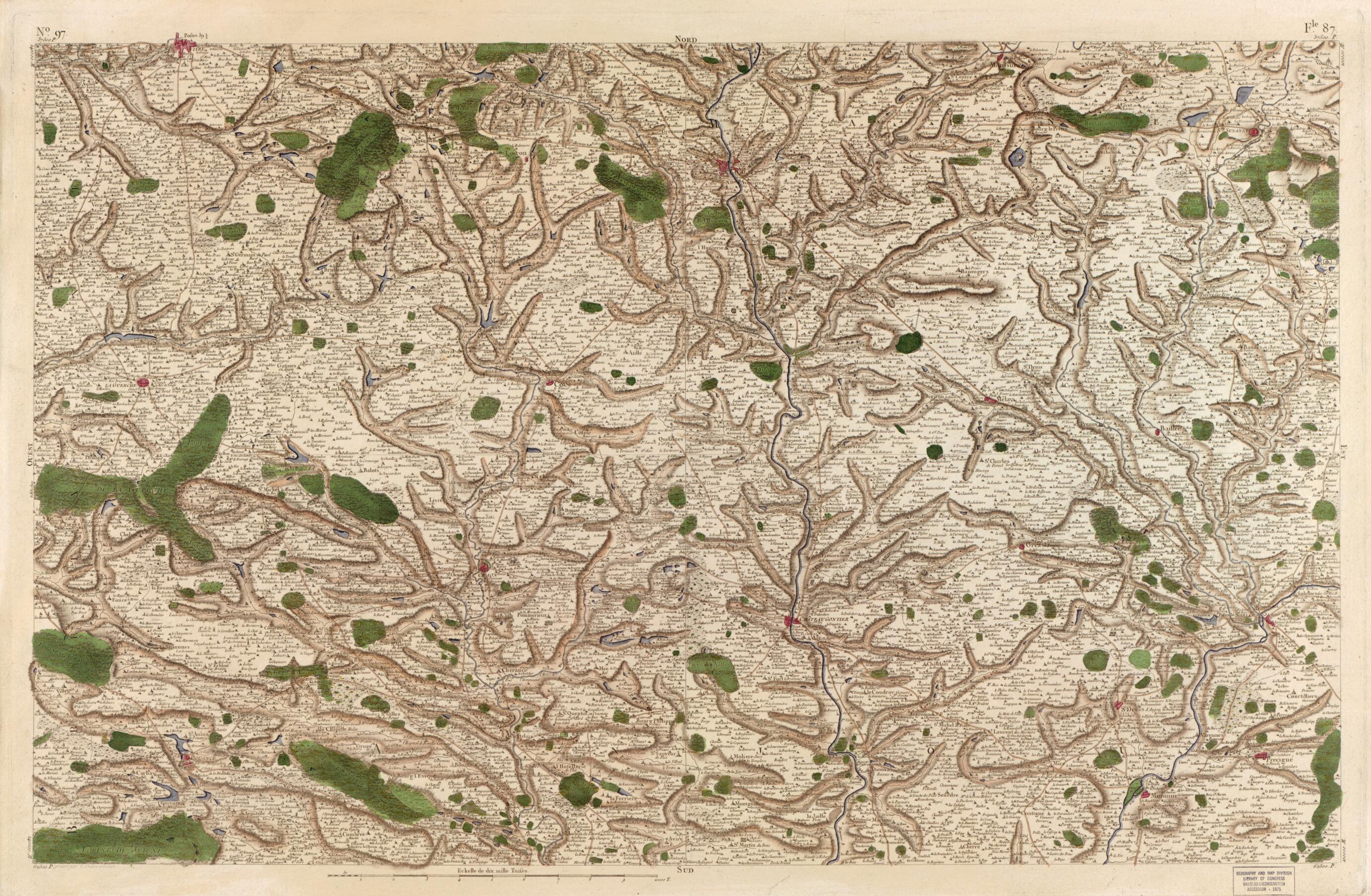 This old map of Image 100 from Carte De France from 1756 was created by Société De La Carte De France in 1756