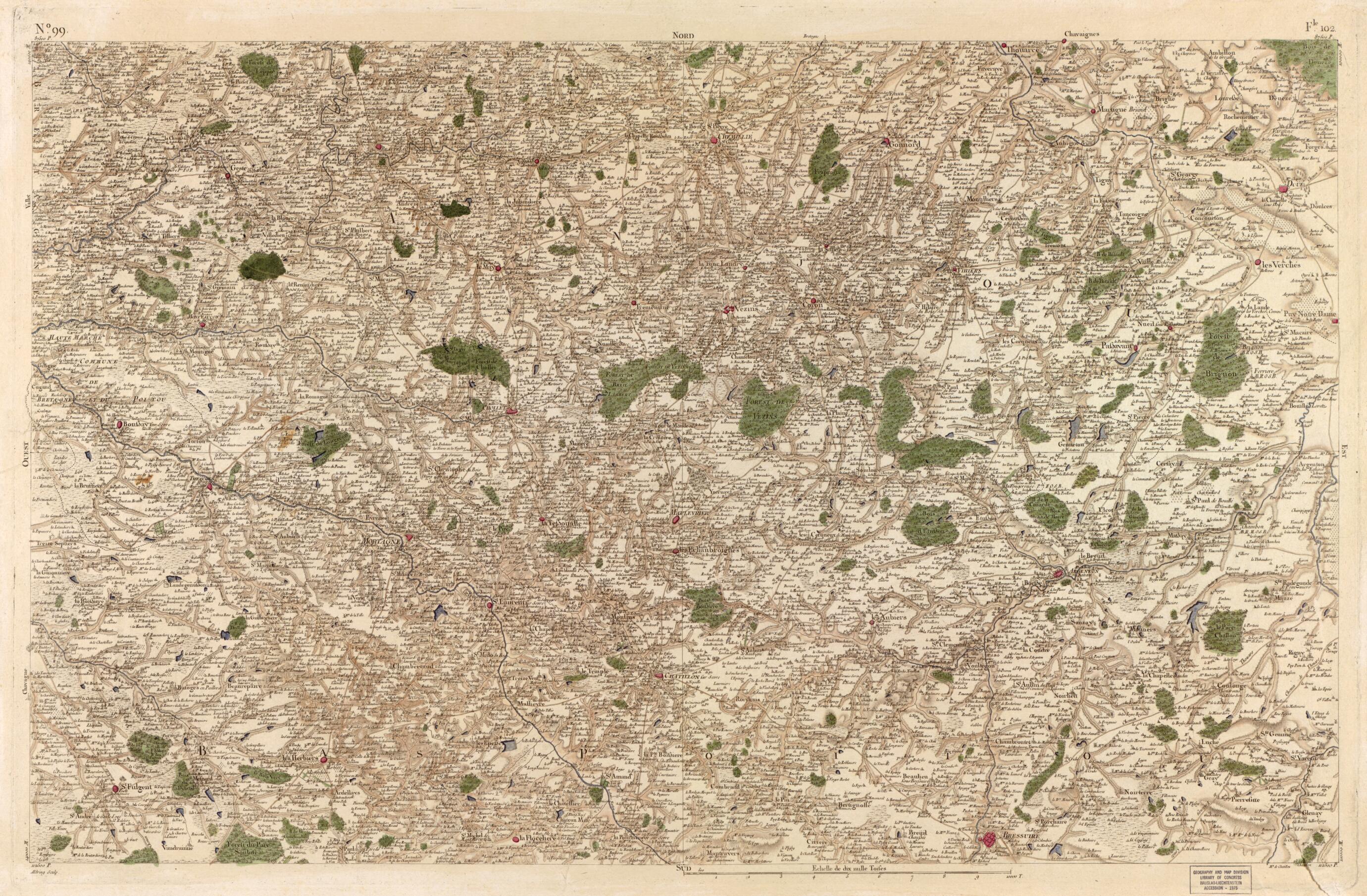 This old map of Image 102 from Carte De France from 1756 was created by Société De La Carte De France in 1756
