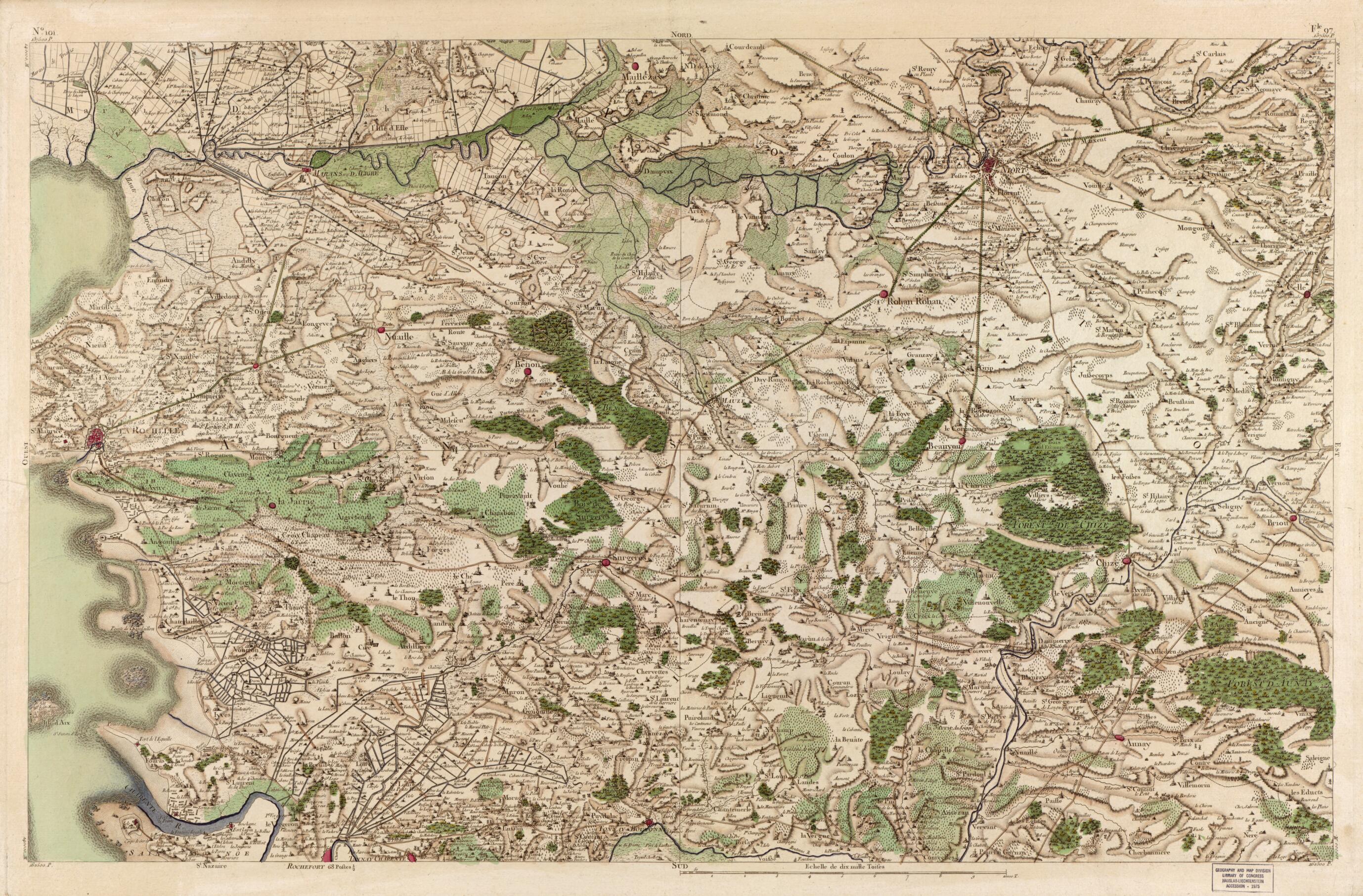 This old map of Image 104 from Carte De France from 1756 was created by Société De La Carte De France in 1756