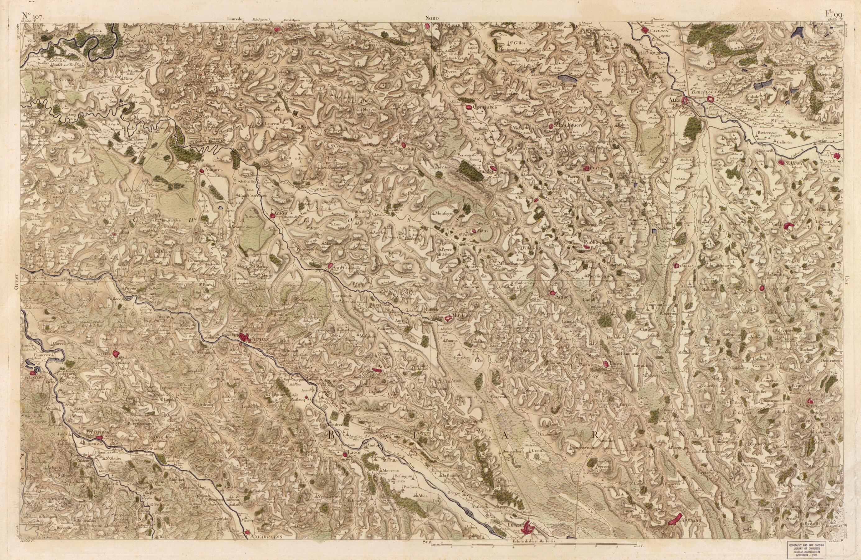 This old map of Image 110 from Carte De France from 1756 was created by Société De La Carte De France in 1756