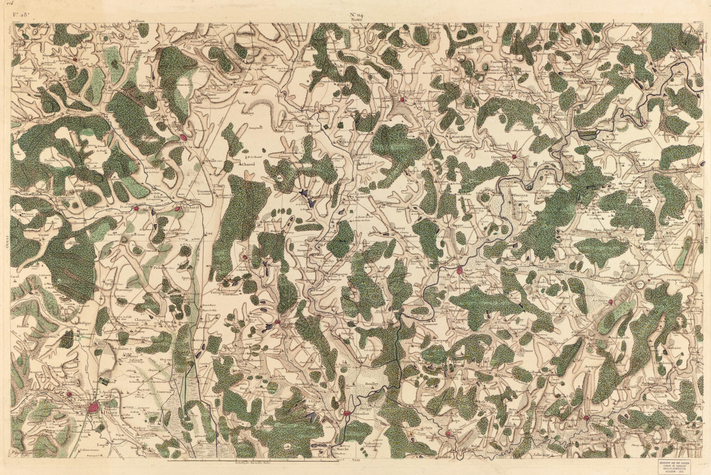 This old map of Image 119 from Carte De France from 1756 was created by Société De La Carte De France in 1756
