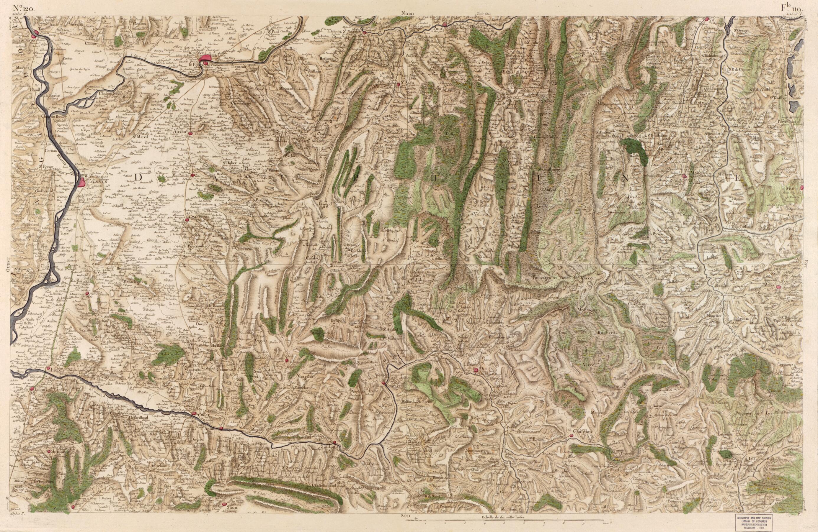 This old map of Image 125 from Carte De France from 1756 was created by Société De La Carte De France in 1756