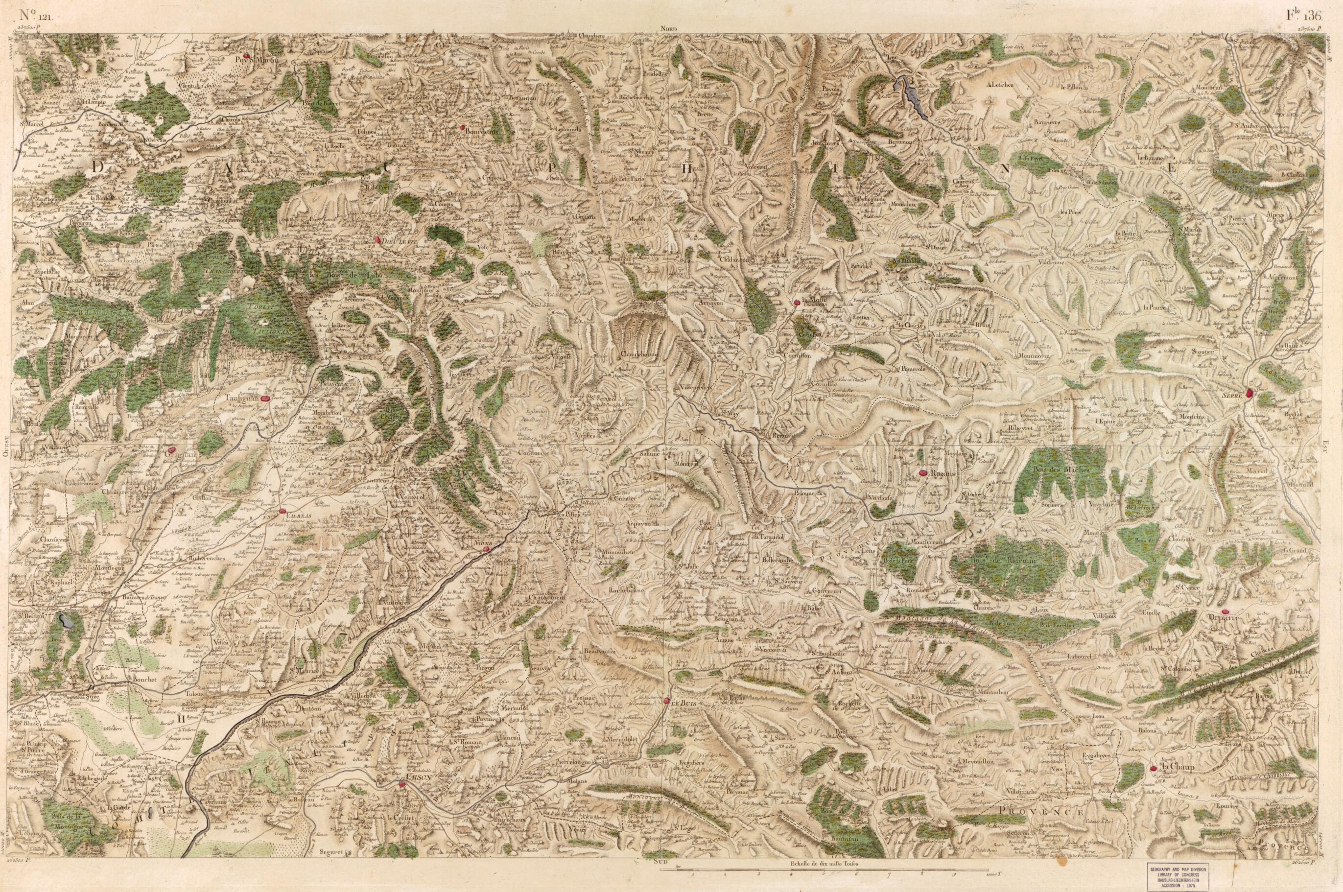 This old map of Image 126 from Carte De France from 1756 was created by Société De La Carte De France in 1756