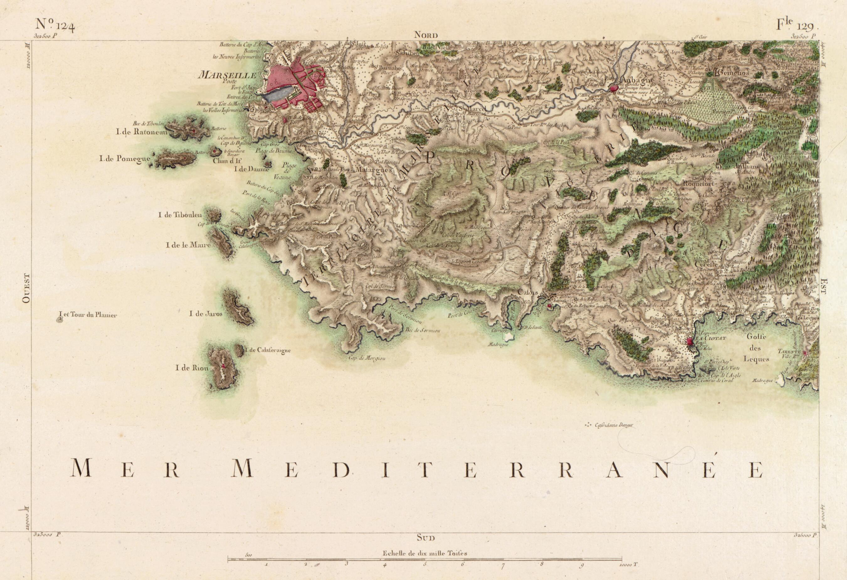 This old map of Image 129 from Carte De France from 1756 was created by Société De La Carte De France in 1756