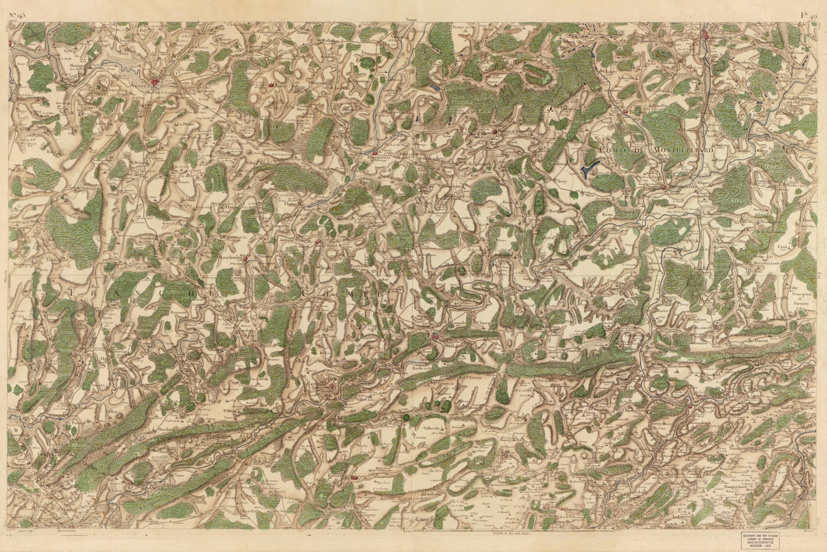 This old map of Image 151 from Carte De France from 1756 was created by Société De La Carte De France in 1756