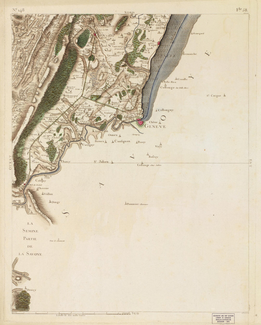 This old map of Image 154 from Carte De France from 1756 was created by Société De La Carte De France in 1756