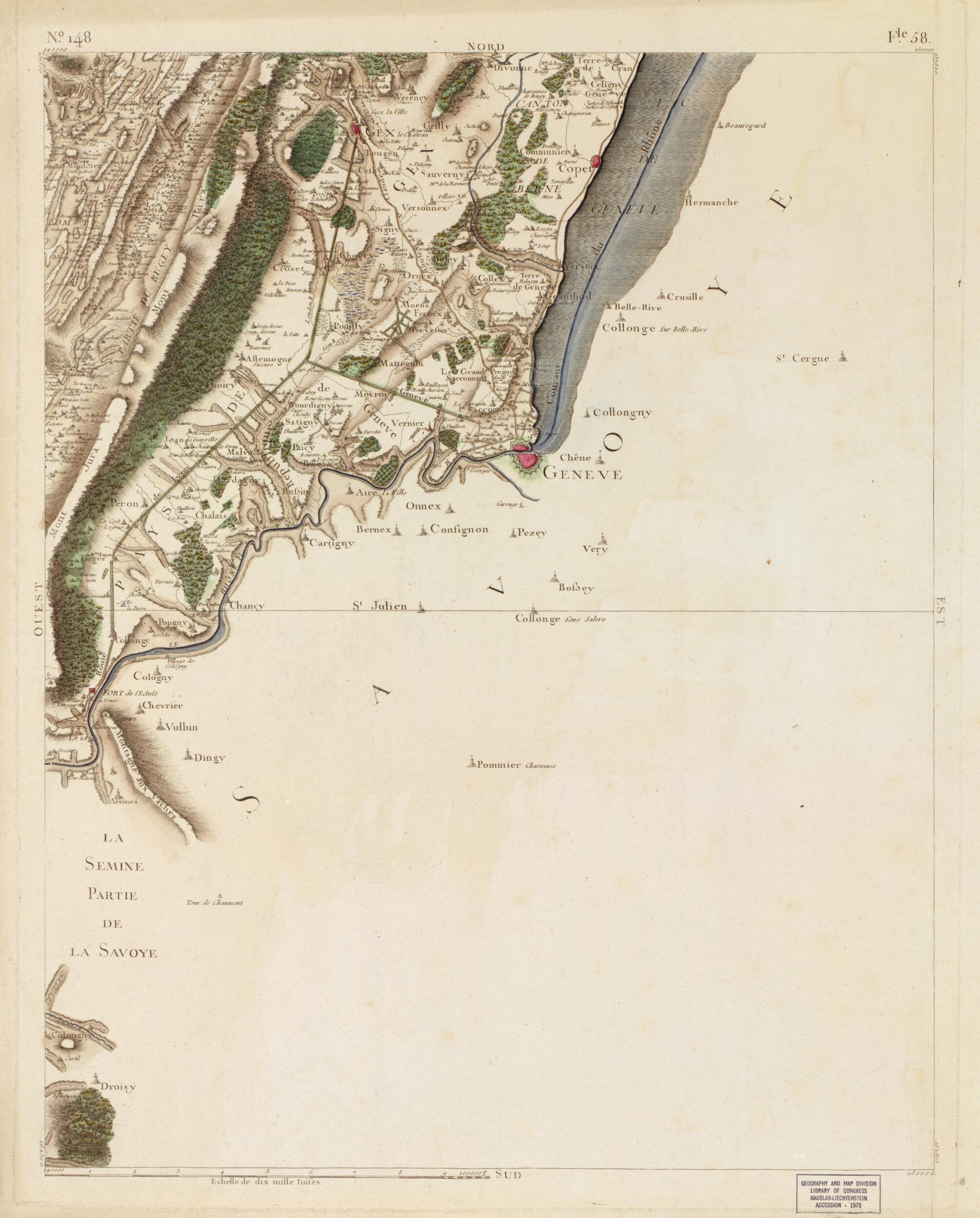 This old map of Image 154 from Carte De France from 1756 was created by Société De La Carte De France in 1756