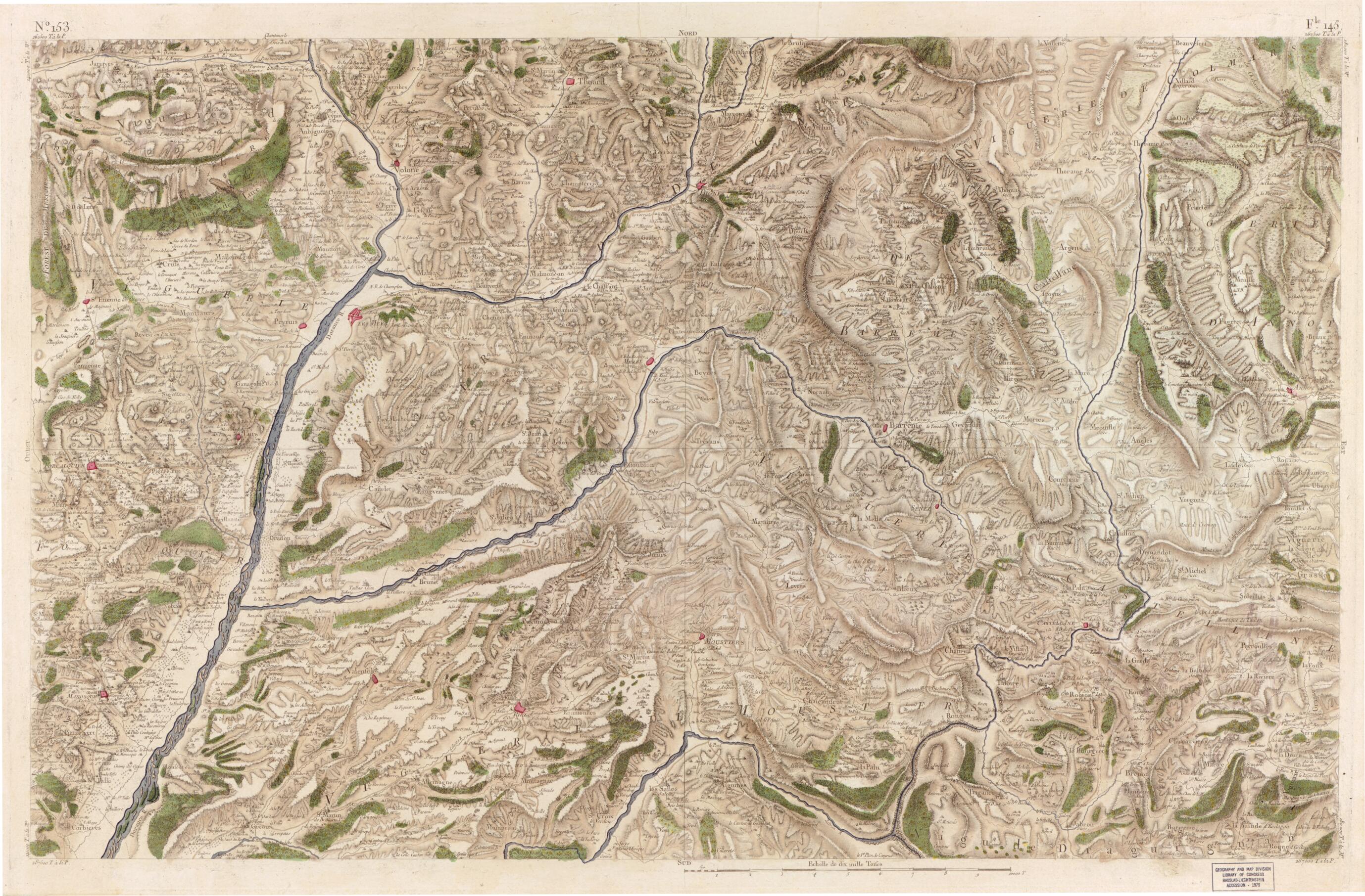 This old map of Image 159 from Carte De France from 1756 was created by Société De La Carte De France in 1756