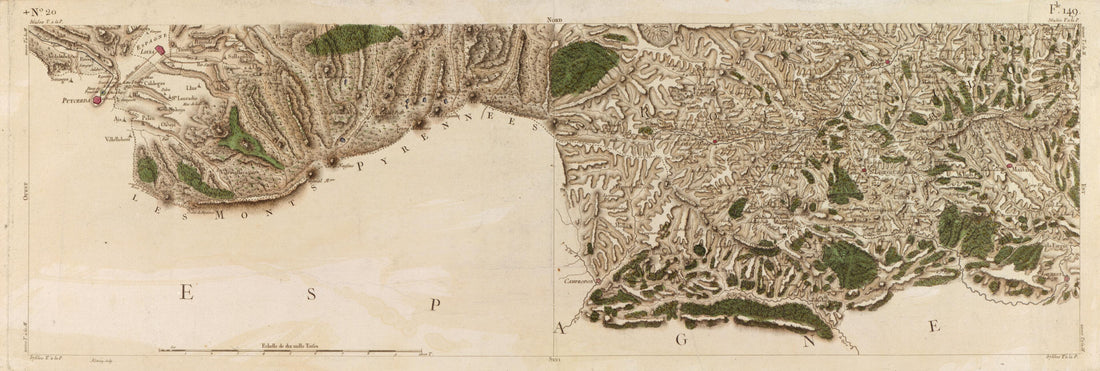 This old map of Image 21 from Carte De France from 1756 was created by Société De La Carte De France in 1756