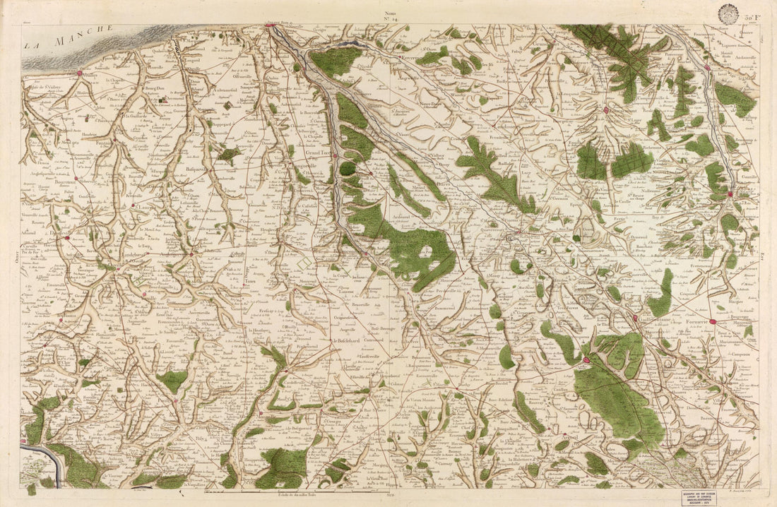 This old map of Image 25 from Carte De France from 1756 was created by Société De La Carte De France in 1756