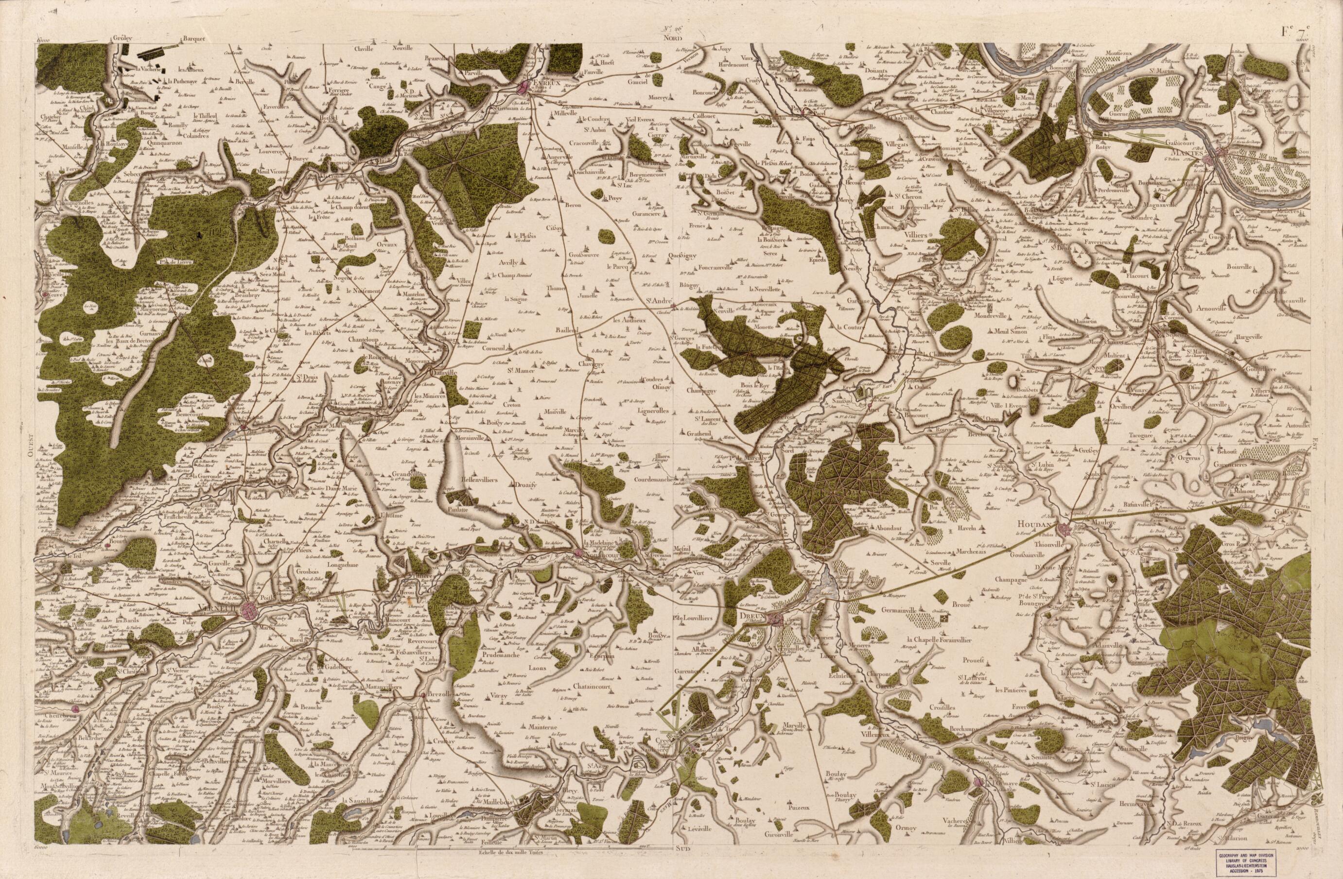 This old map of Image 27 from Carte De France from 1756 was created by Société De La Carte De France in 1756