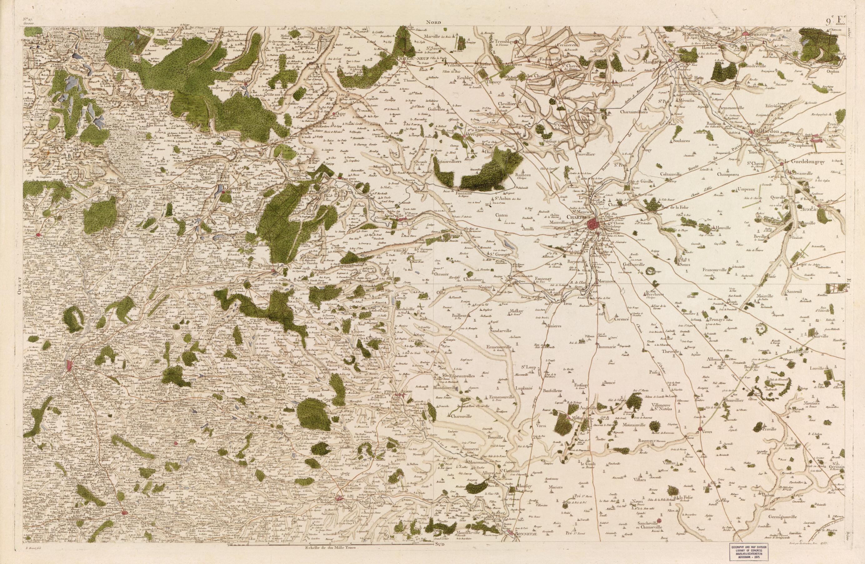 This old map of Image 28 from Carte De France from 1756 was created by Société De La Carte De France in 1756