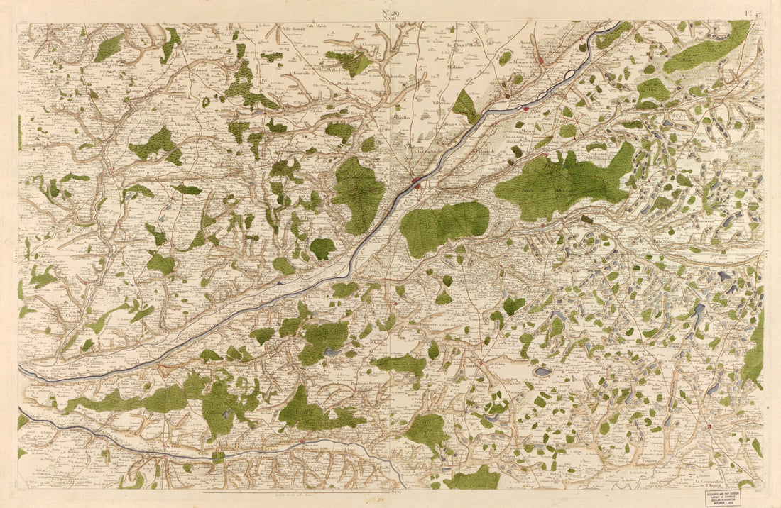 This old map of Image 30 from Carte De France from 1756 was created by Société De La Carte De France in 1756