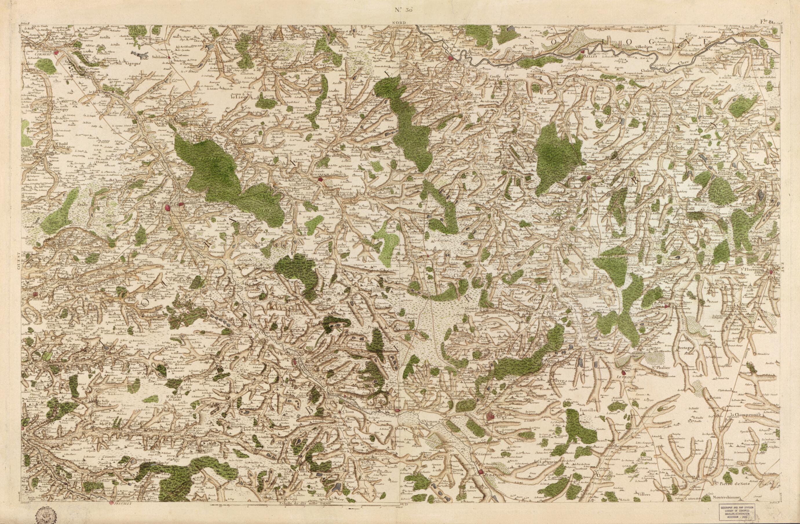 This old map of Image 31 from Carte De France from 1756 was created by Société De La Carte De France in 1756