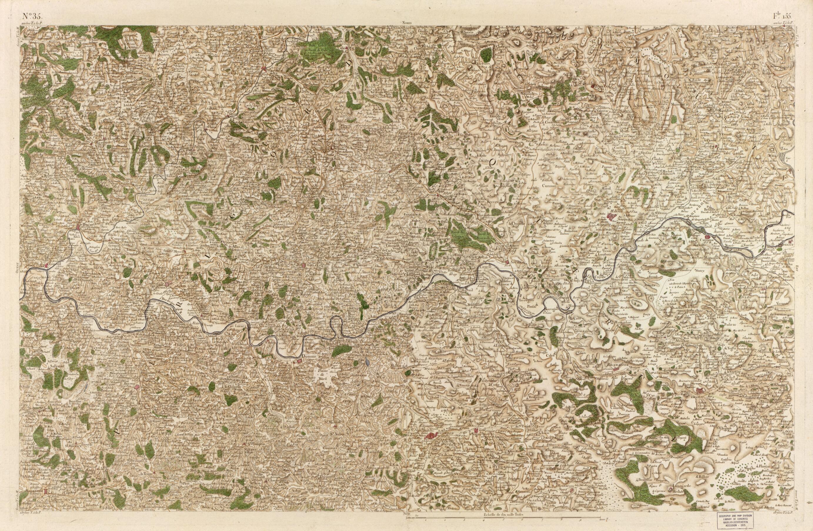 This old map of Image 36 from Carte De France from 1756 was created by Société De La Carte De France in 1756