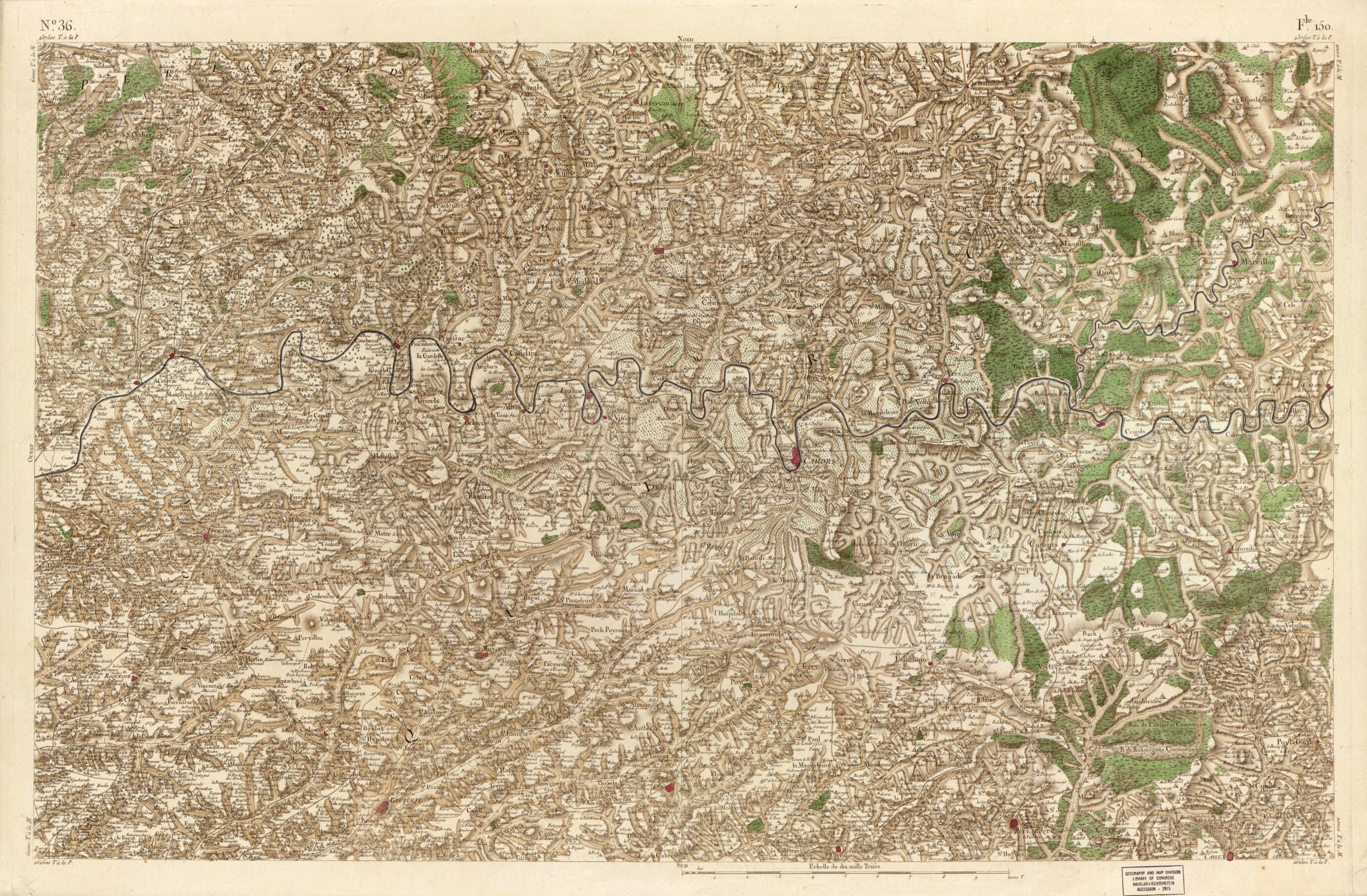 This old map of Image 37 from Carte De France from 1756 was created by Société De La Carte De France in 1756