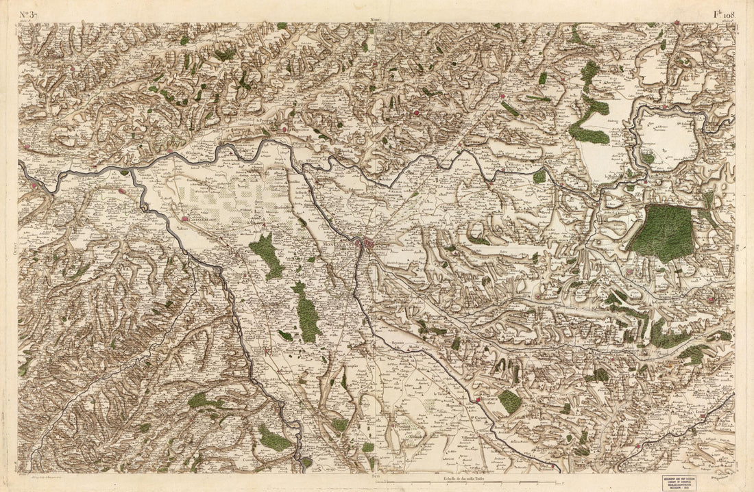 This old map of Image 38 from Carte De France from 1756 was created by Société De La Carte De France in 1756