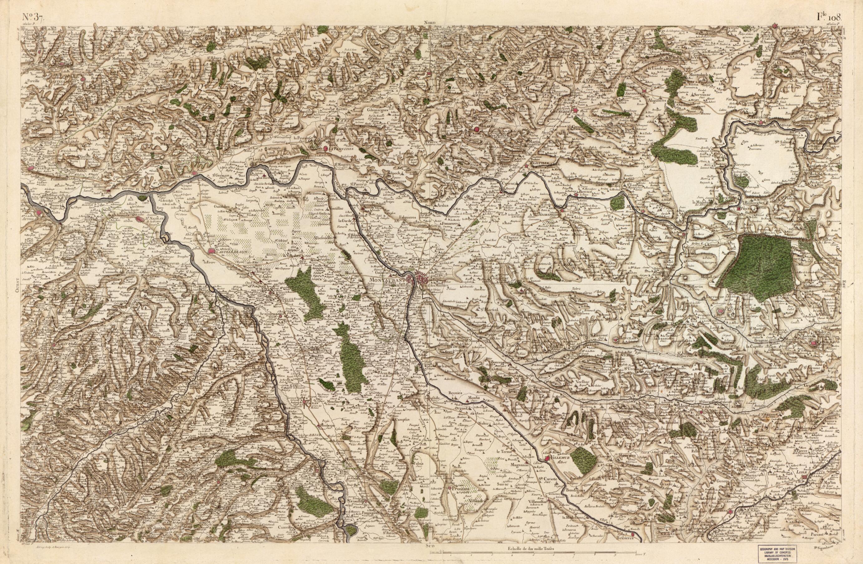 This old map of Image 38 from Carte De France from 1756 was created by Société De La Carte De France in 1756