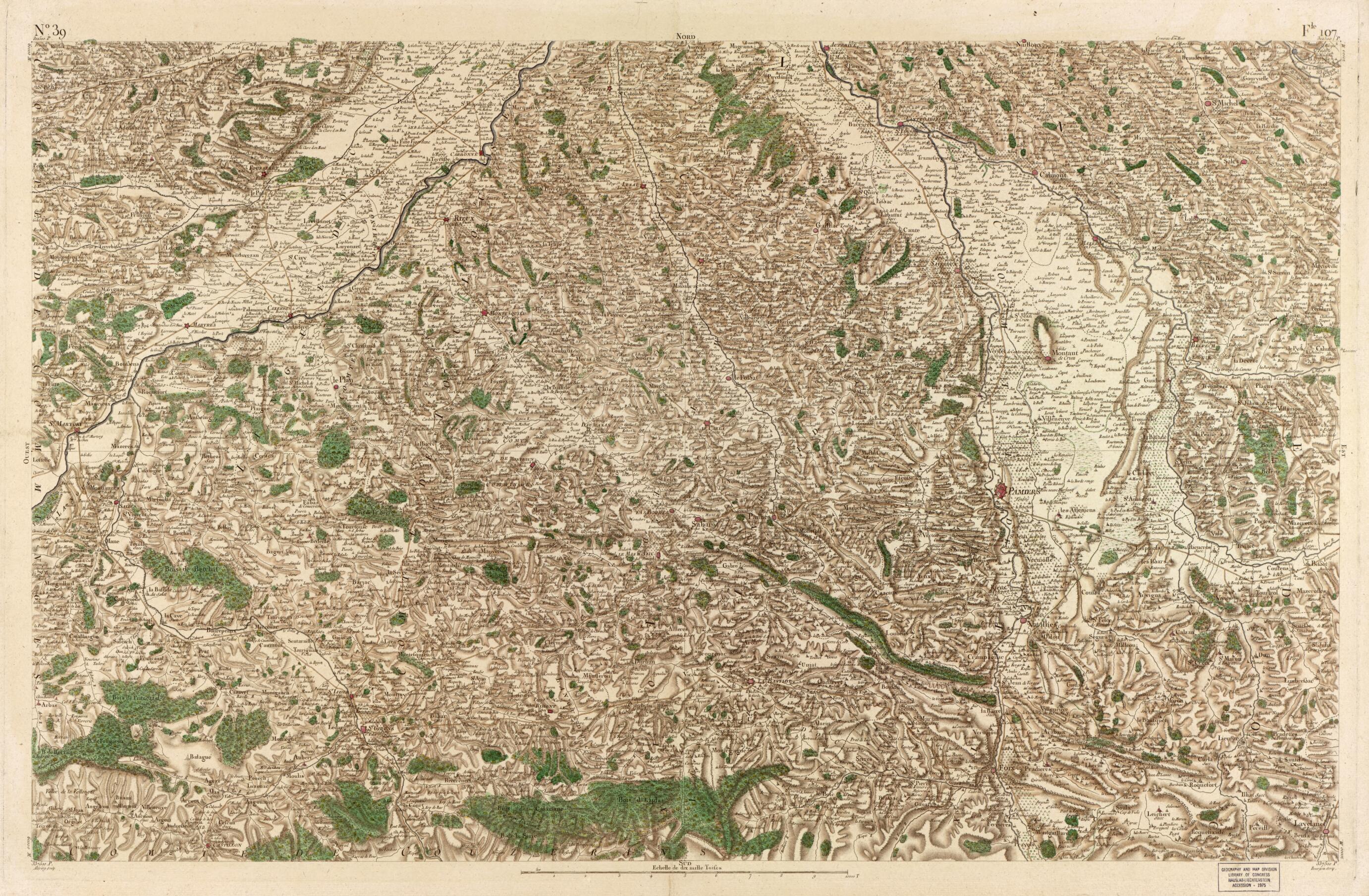 This old map of Image 40 from Carte De France from 1756 was created by Société De La Carte De France in 1756