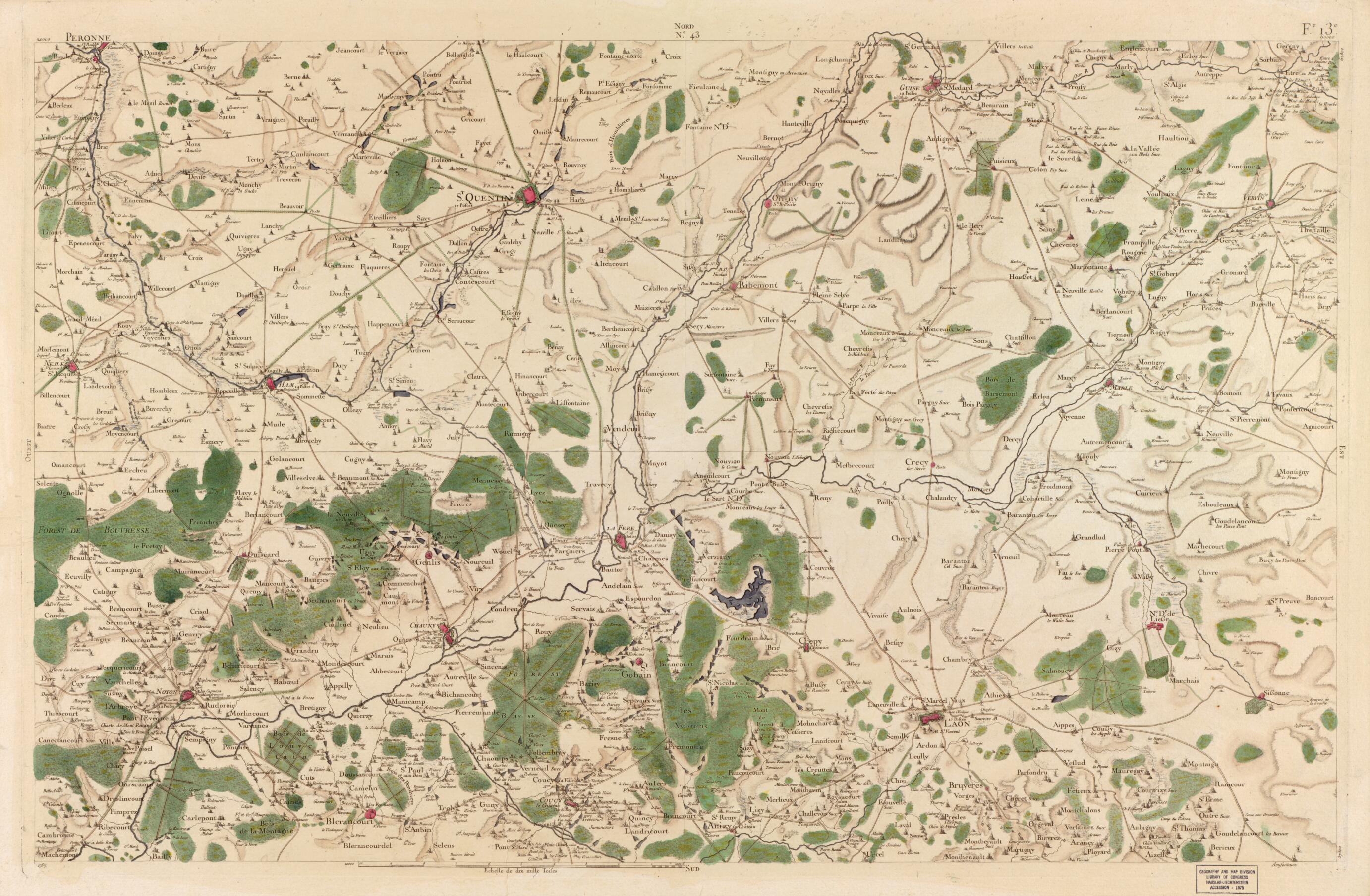 This old map of Image 45 from Carte De France from 1756 was created by Société De La Carte De France in 1756