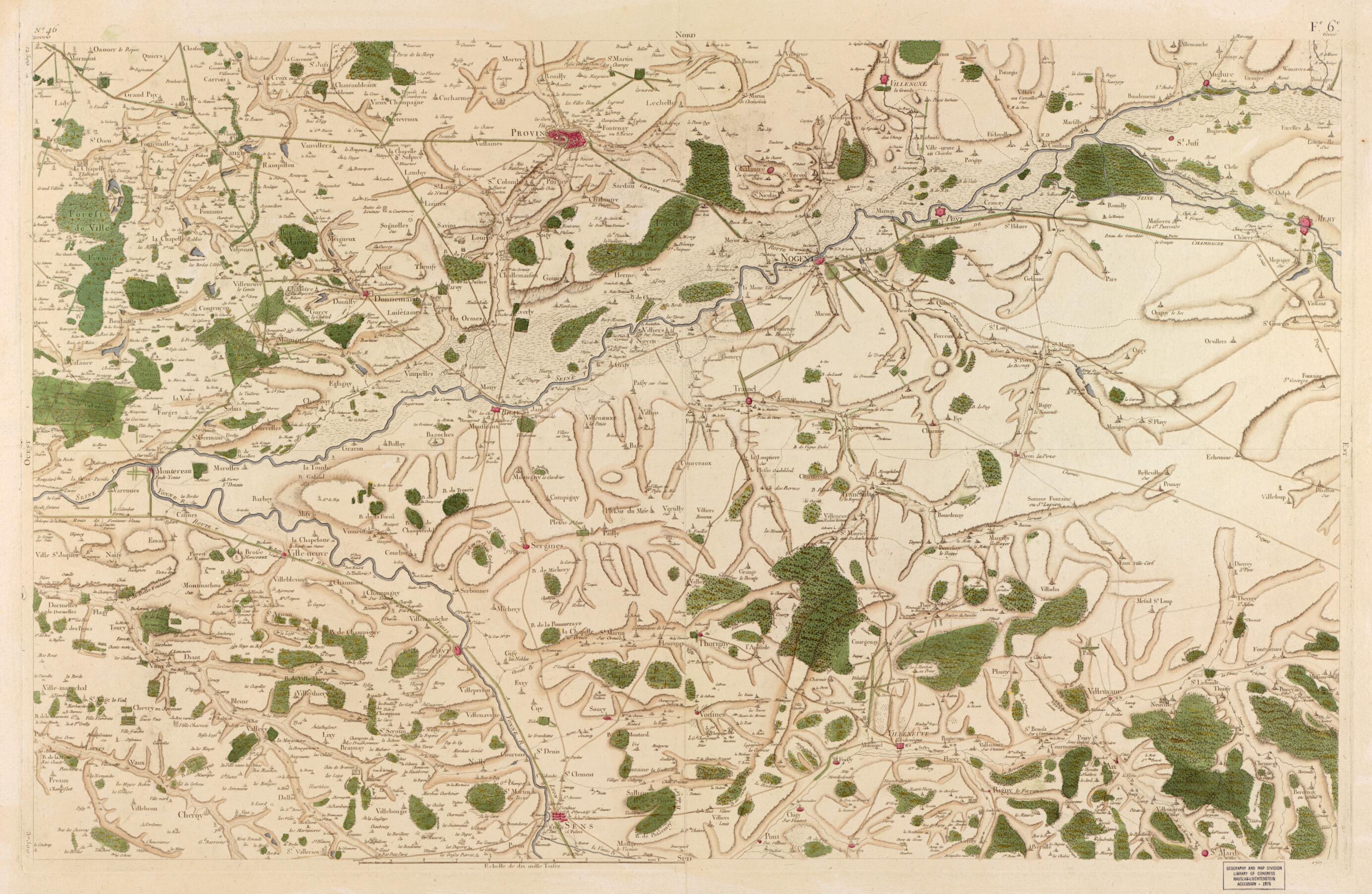 This old map of Image 48 from Carte De France from 1756 was created by Société De La Carte De France in 1756