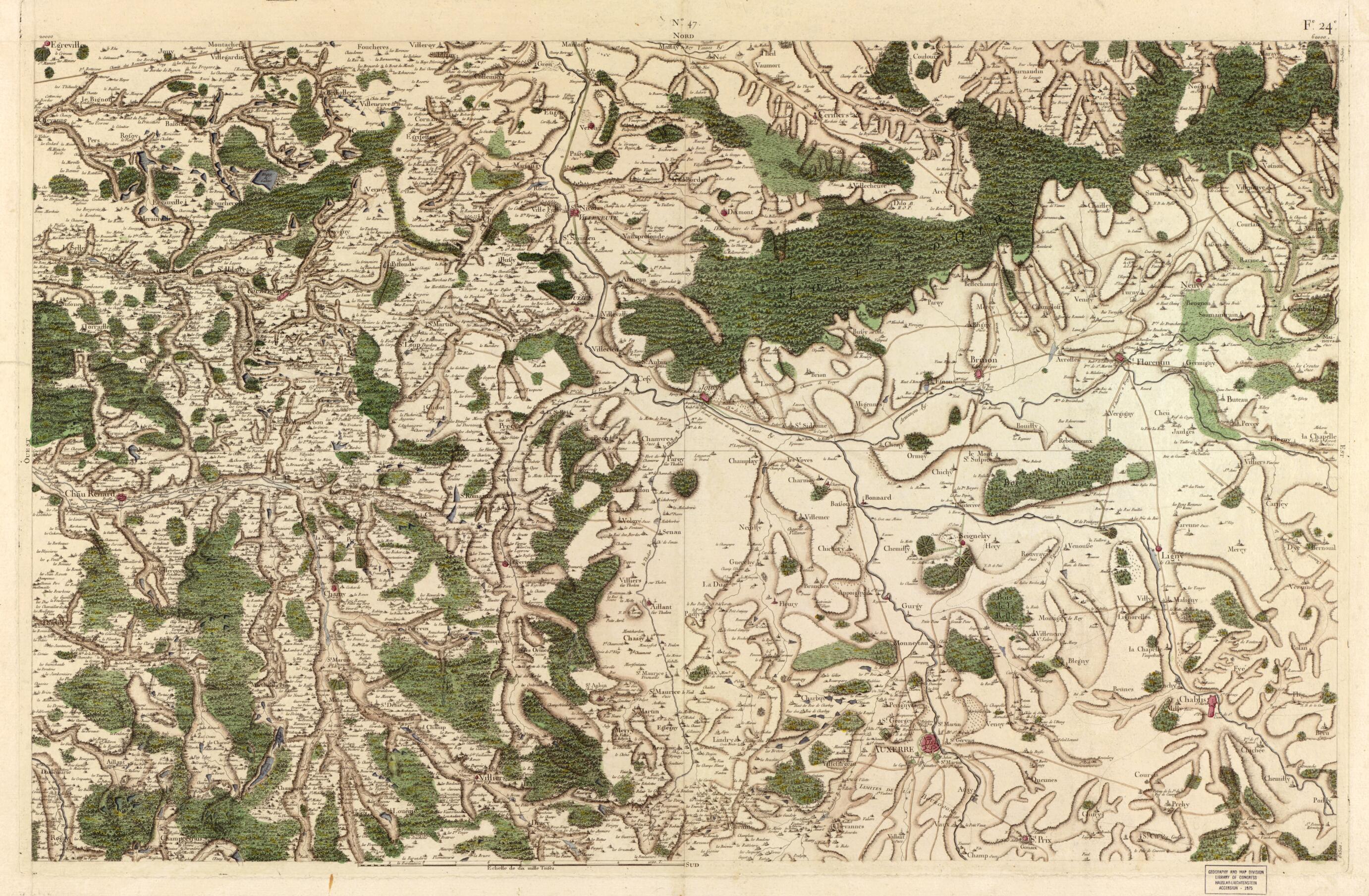 This old map of Image 49 from Carte De France from 1756 was created by Société De La Carte De France in 1756